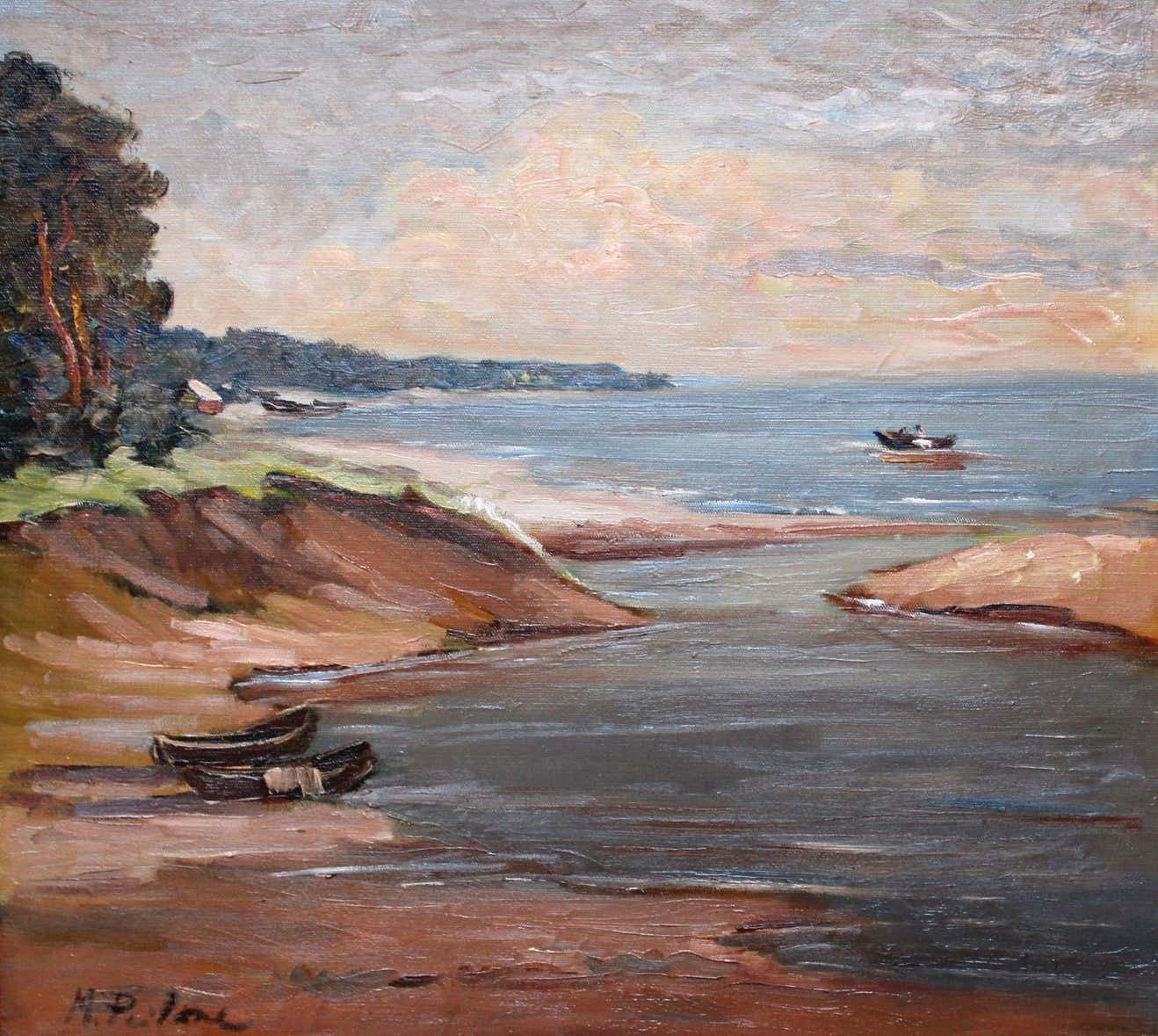 Marianna Peilane Sea. Oil On Canvas And Cardboard,