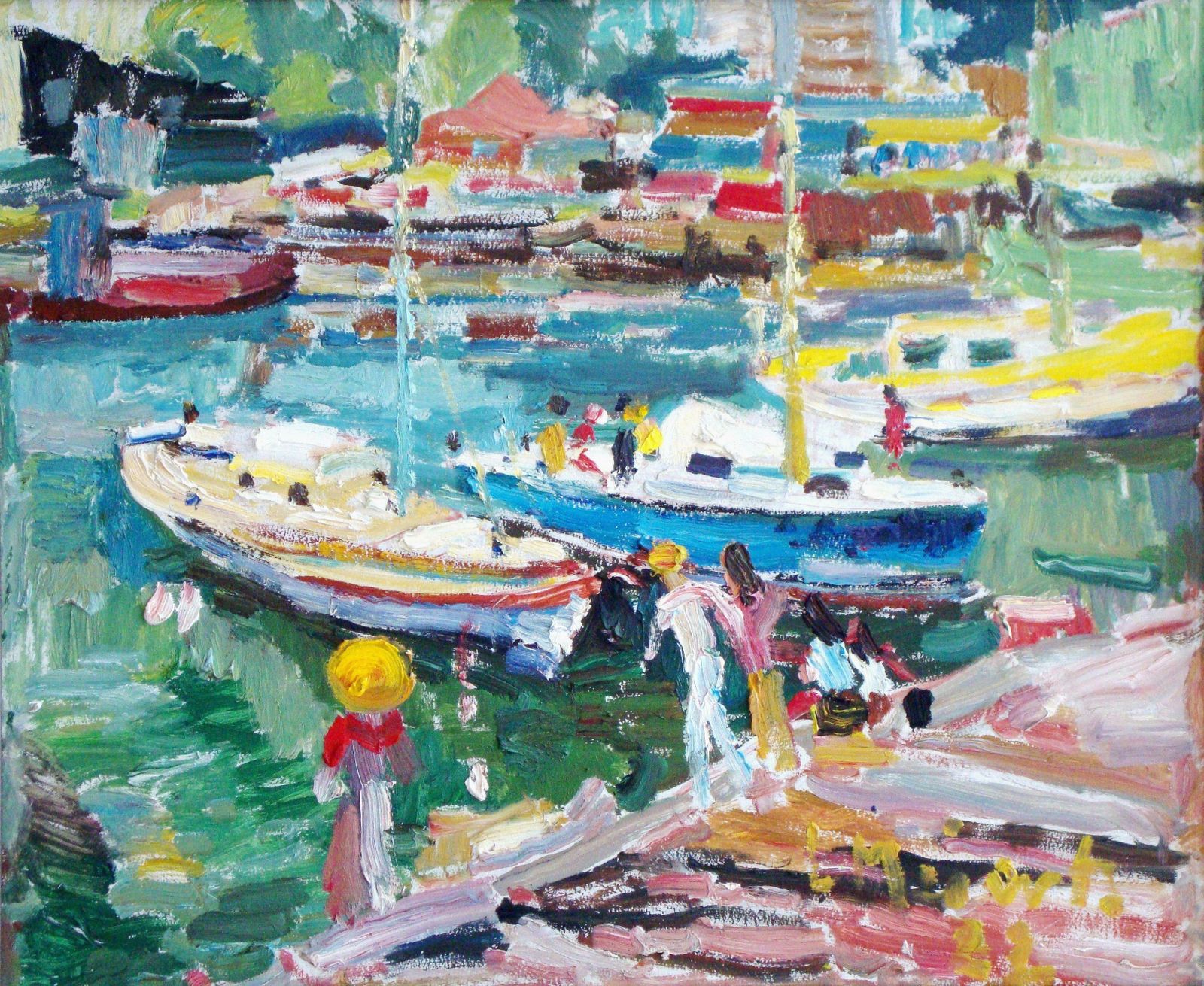 Meilerts Krastins Ludmilla Harbour Melbourne. 1982, Oil On Canvas, 50x60 Cm 1982