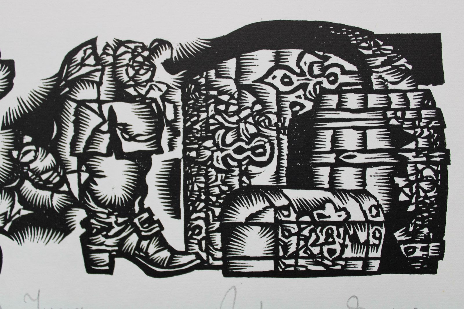 Dainis Rozkalns Lord Of The Manor. 1982. Paper, Linocut, 1982 photo Art