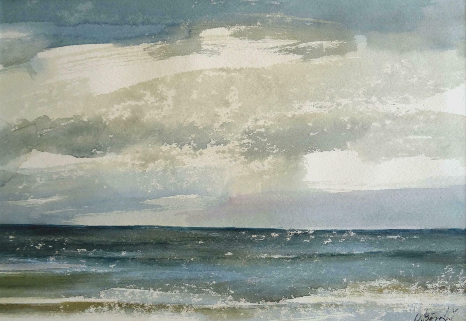 Oskars Berzins Mood. 1999., Paper, Watercolour, 28x40 Cm 1993