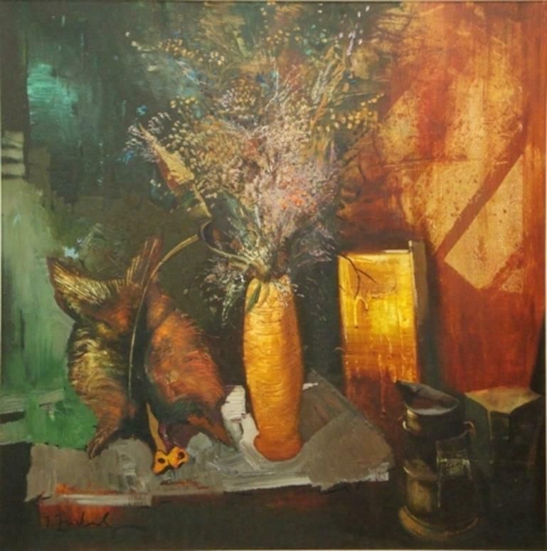 Juris Zvirbulis Still Life In Earth Colours. 1986. Oil On Board,1990
