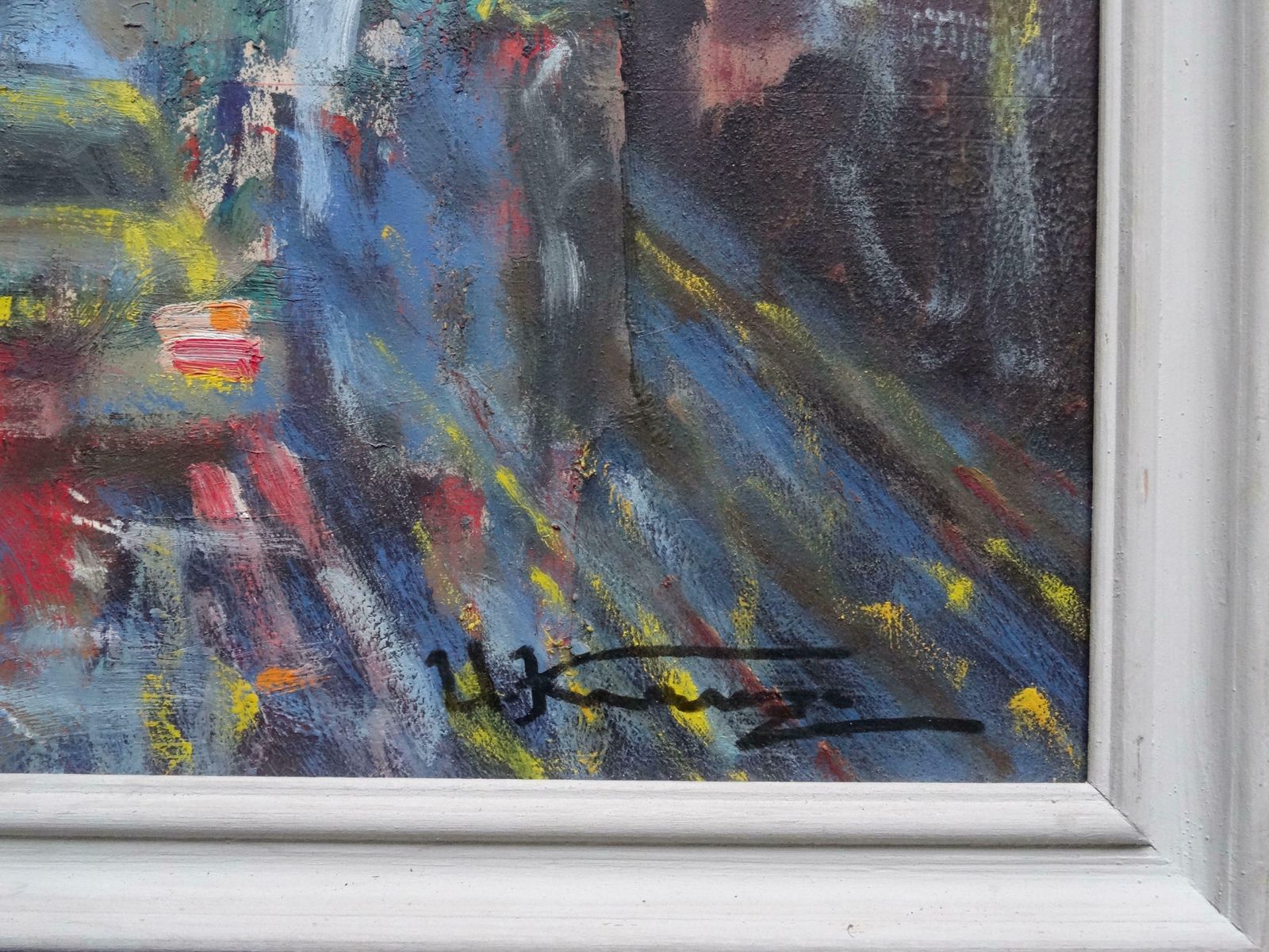 Uldis Krauze Night City. Oil On Cardboard, photo for sale