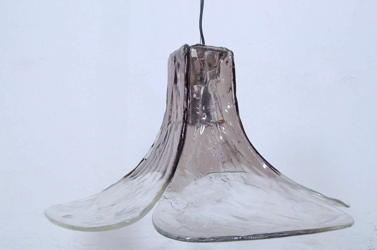 Chandelier Design Carlo Nason Flower Series For Mazzega Vetro Murano 70s Black photo vinterior