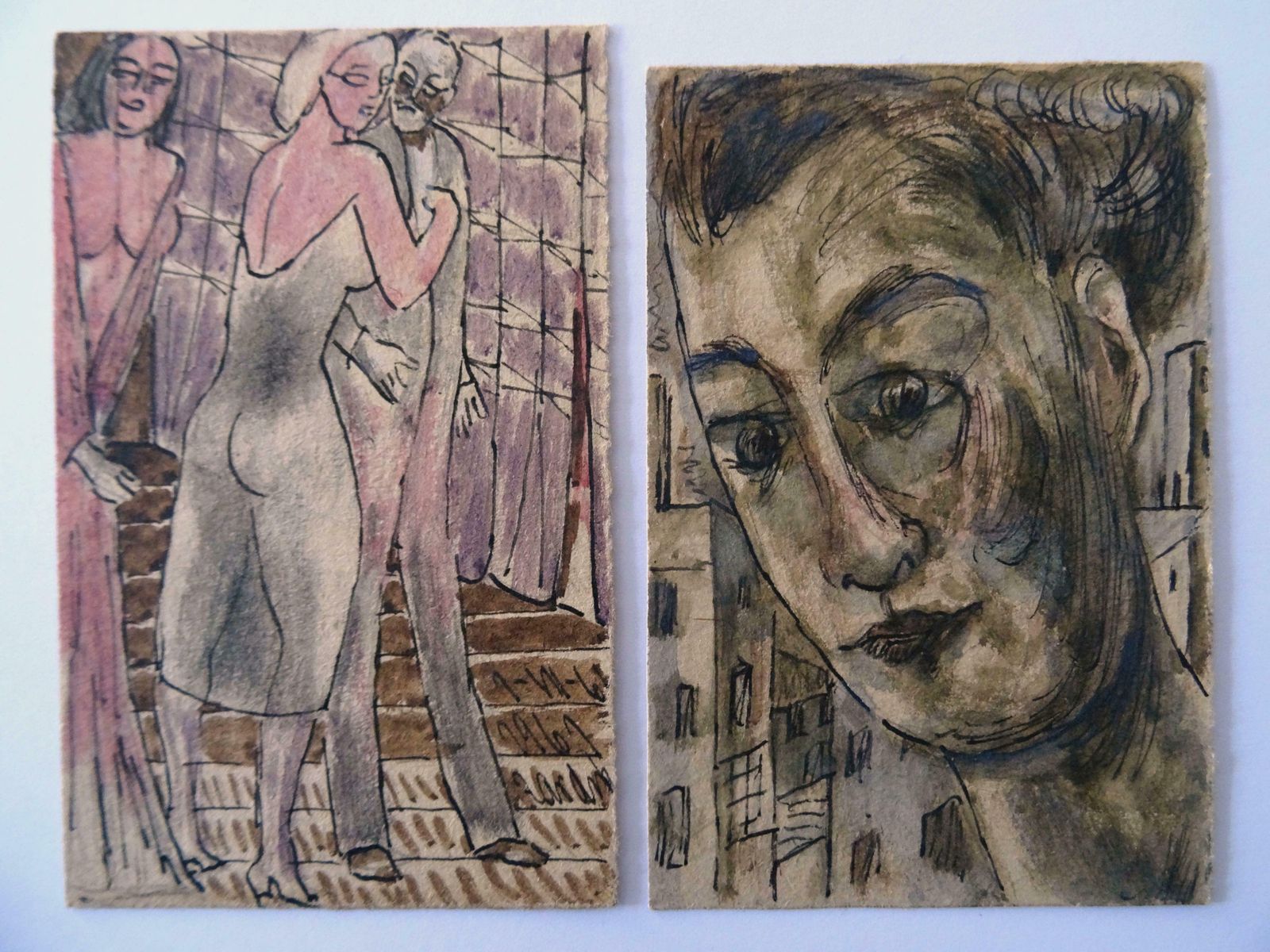 Adolfs Zardins Heights & Fast Sketch. 1961. Paper, Mixed Media Art,