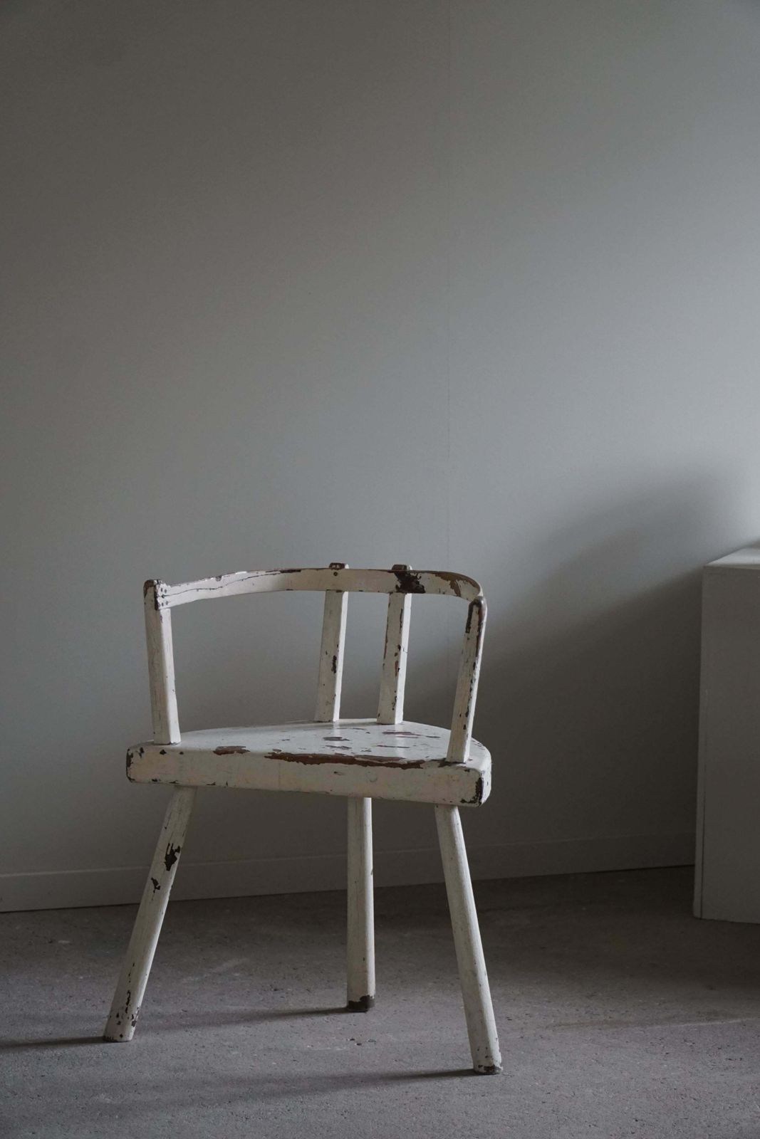 Decorative White Painted Armchair, Wabi Sabi, Early 20th Century photo buy