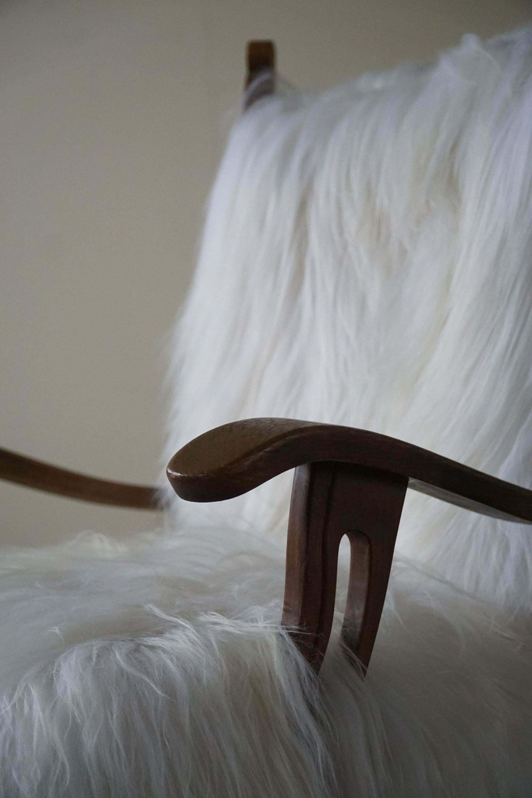 3125.0 Henning Kjærnulf, Armchair Reupholstered In Longhaired Icelandic Sheepskin, 1950 photo