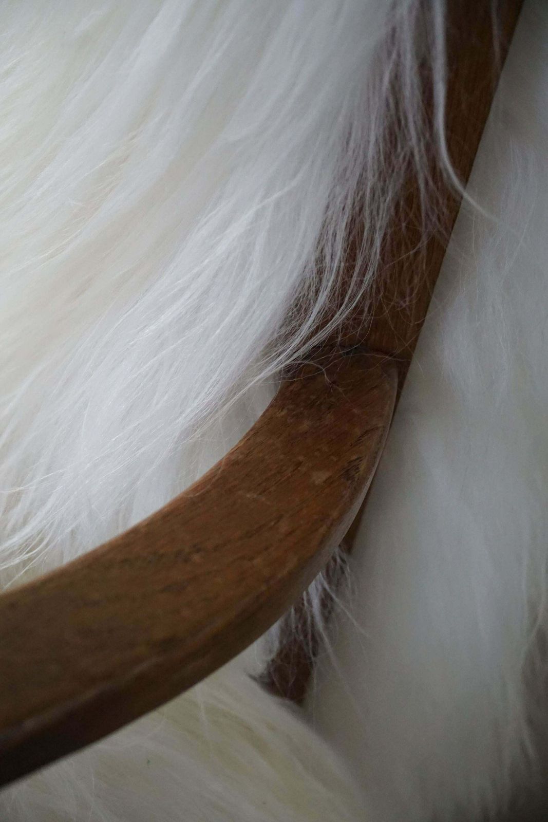 photo vintage Henning Kjærnulf, Armchair Reupholstered In Longhaired Icelandic Sheepskin, 1950