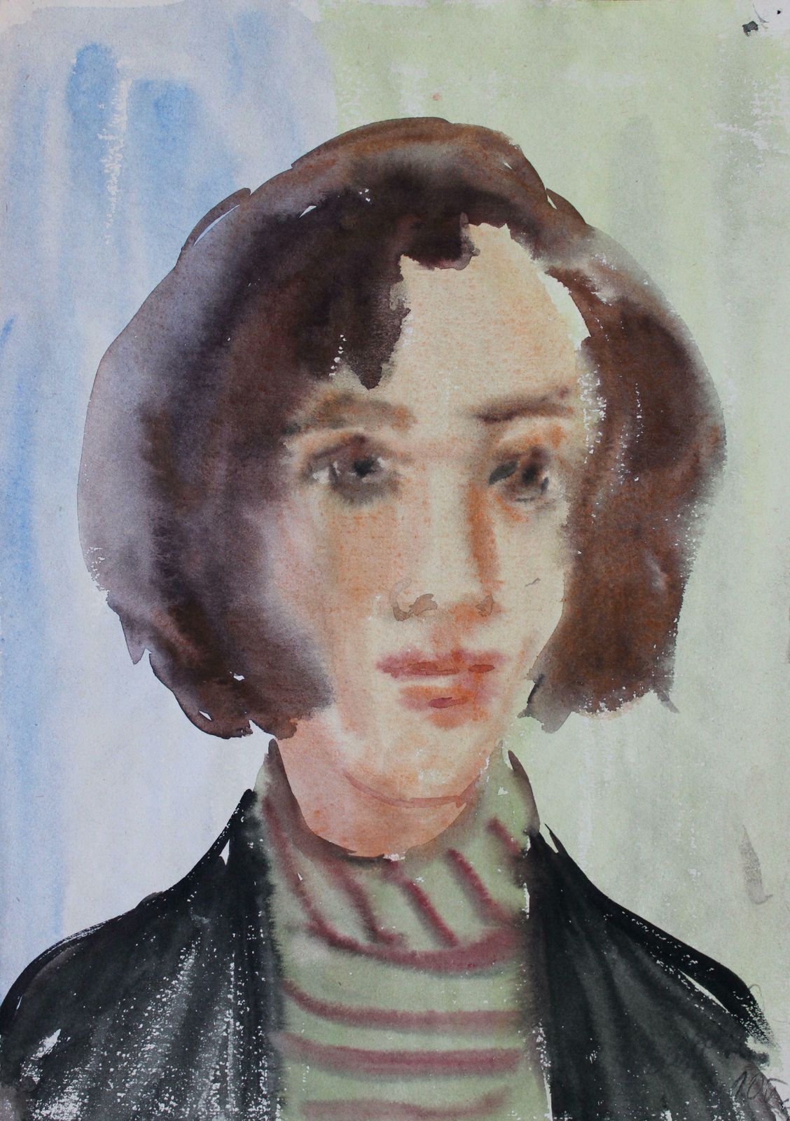 Dzidra Ezergaile Portrait. 1961. Watercolour On Paper