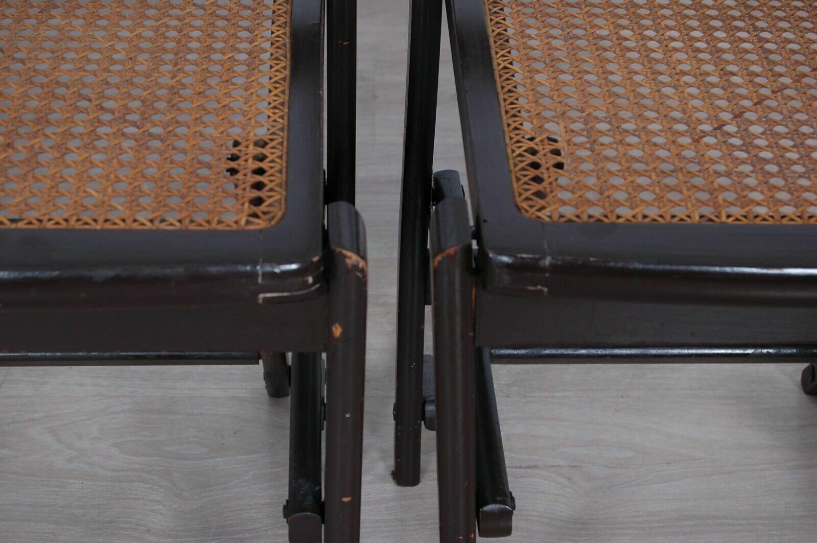 Vintage Wooden Folding Chairs Set Of 4 Vienna Straw Seats Design Fratelli Zari photo vinterior