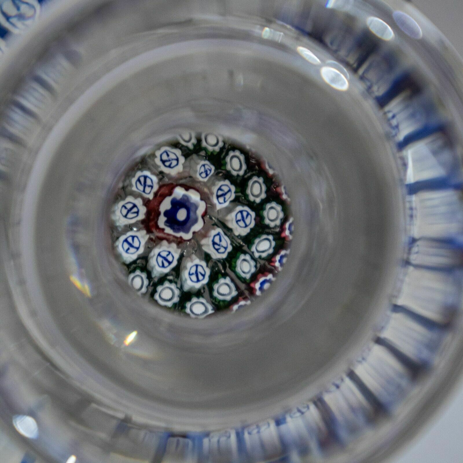 Millefiori Glass Inkwell, 1900s photo vintage