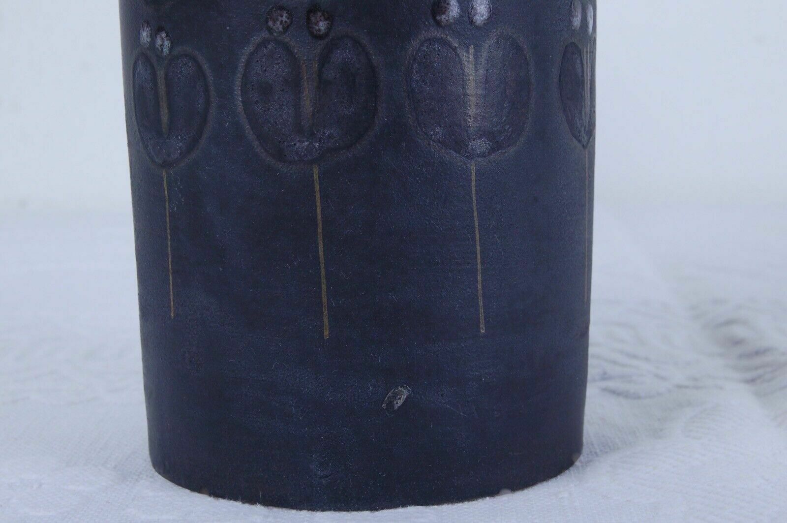 Glazed Terracotta Vase Design Pompeo Pianezzola Nove Bassano Black Flowers Decoration photo vinterior