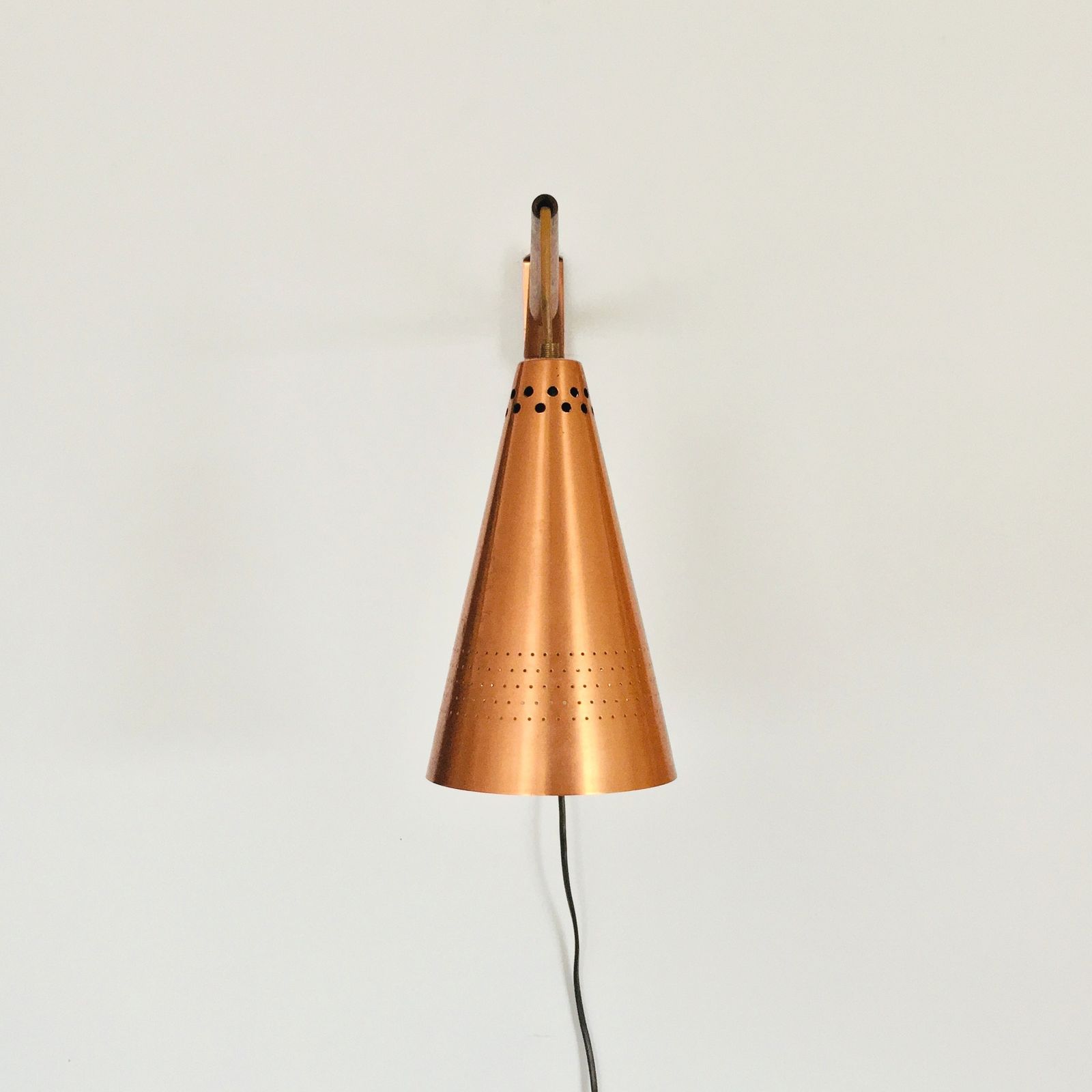 Scandinavian Copper & Teak Wall Lamp Model S 1718 By Hans Agne Jakobsson, Sweden, 1960s photo Lighting