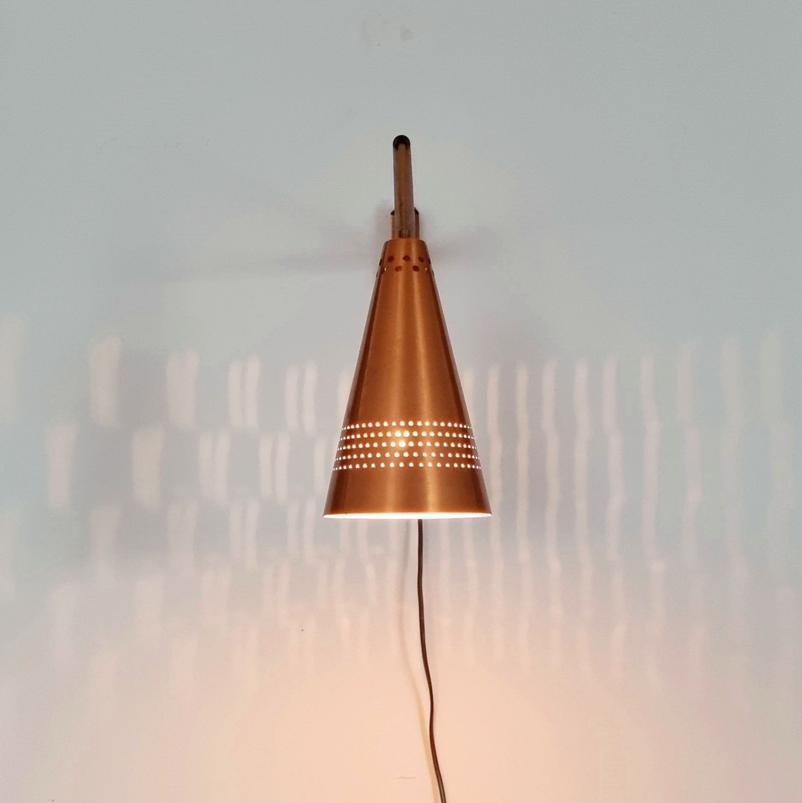 Scandinavian Copper & Teak Wall Lamp Model S 1718 By Hans Agne Jakobsson, Sweden, 1960s photo vinterior