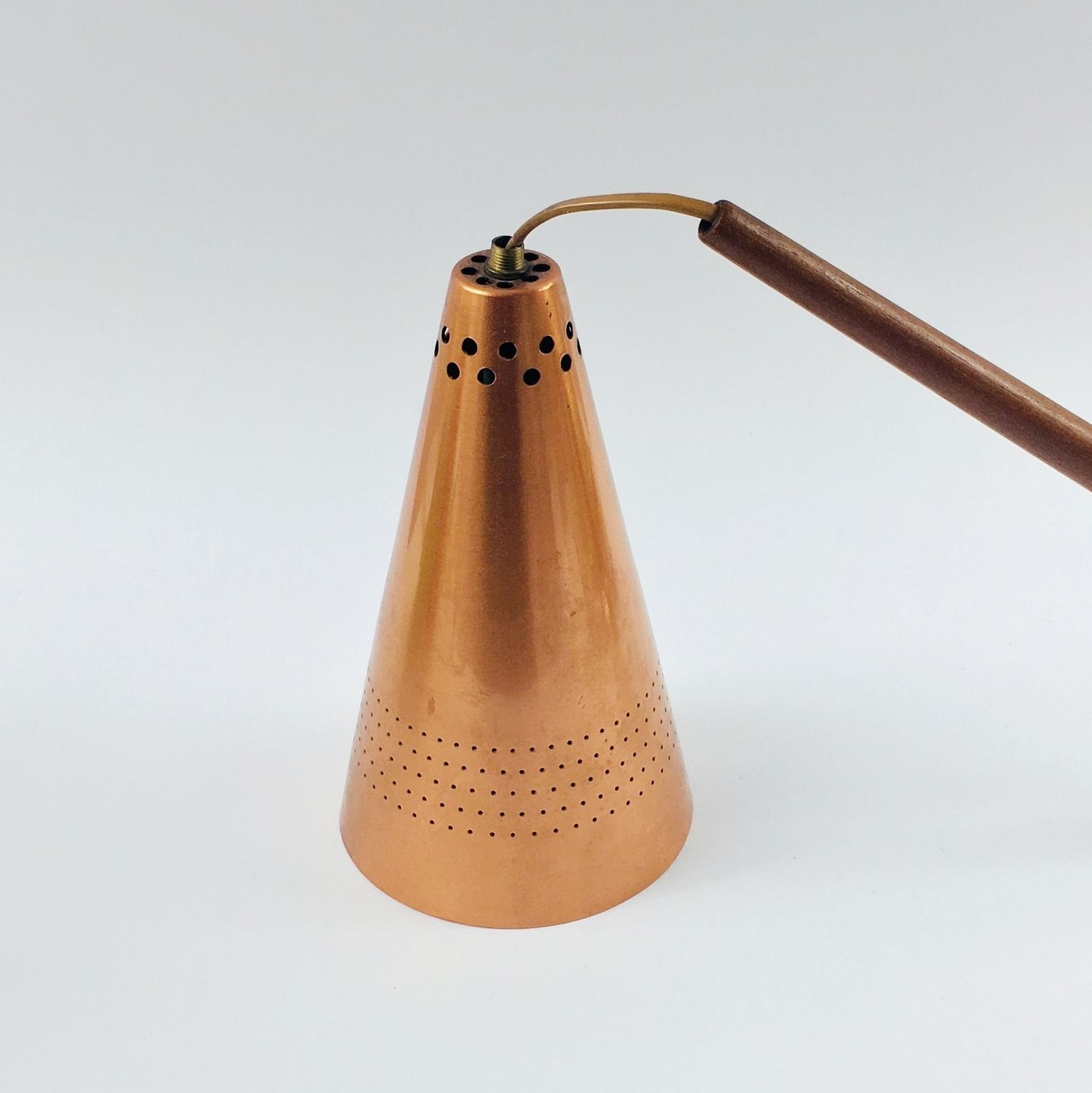 Lighting Scandinavian Copper & Teak Wall Lamp Model S 1718 By Hans Agne Jakobsson, Sweden, 1960s photo