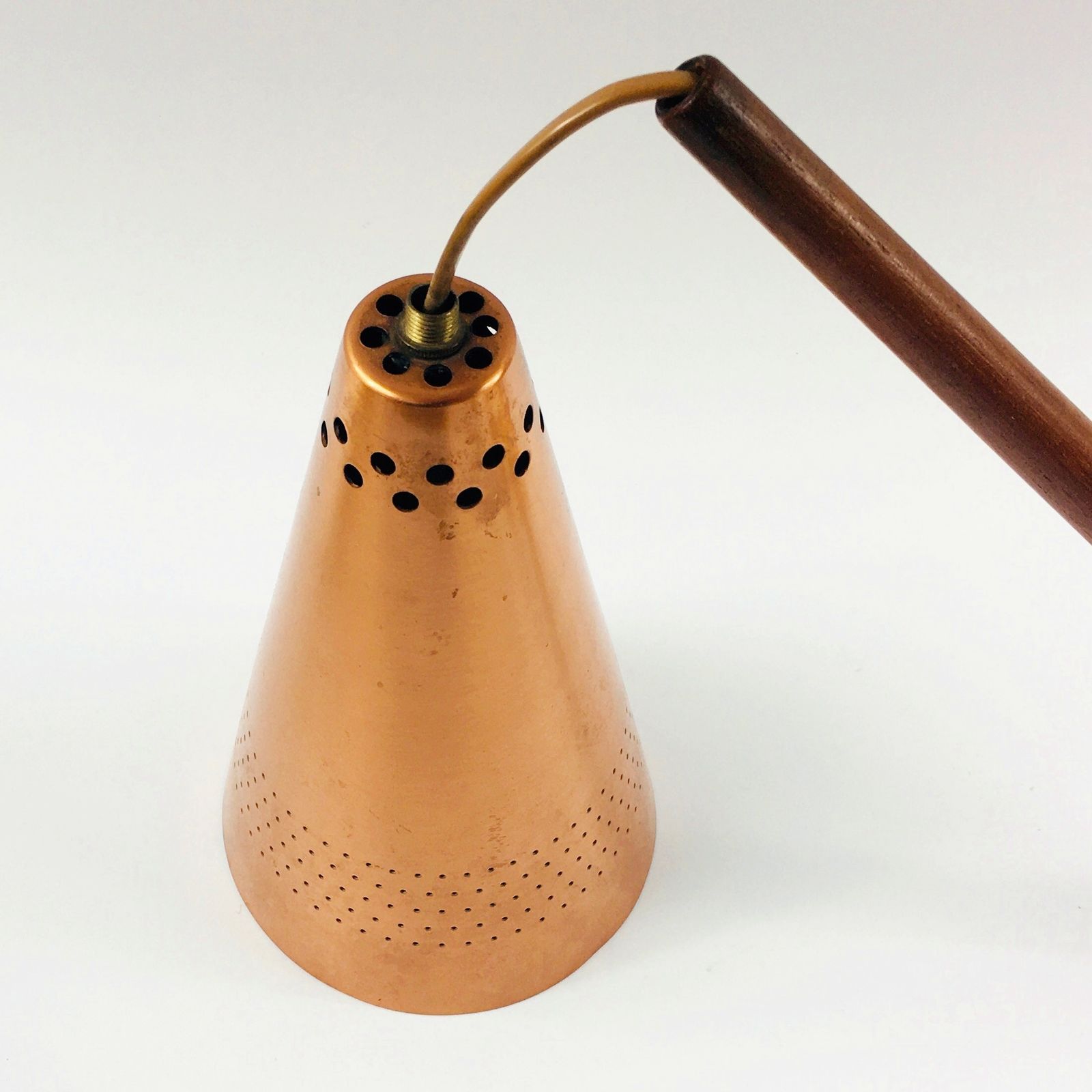 550.0 Scandinavian Copper & Teak Wall Lamp Model S 1718 By Hans Agne Jakobsson, Sweden, 1960s photo