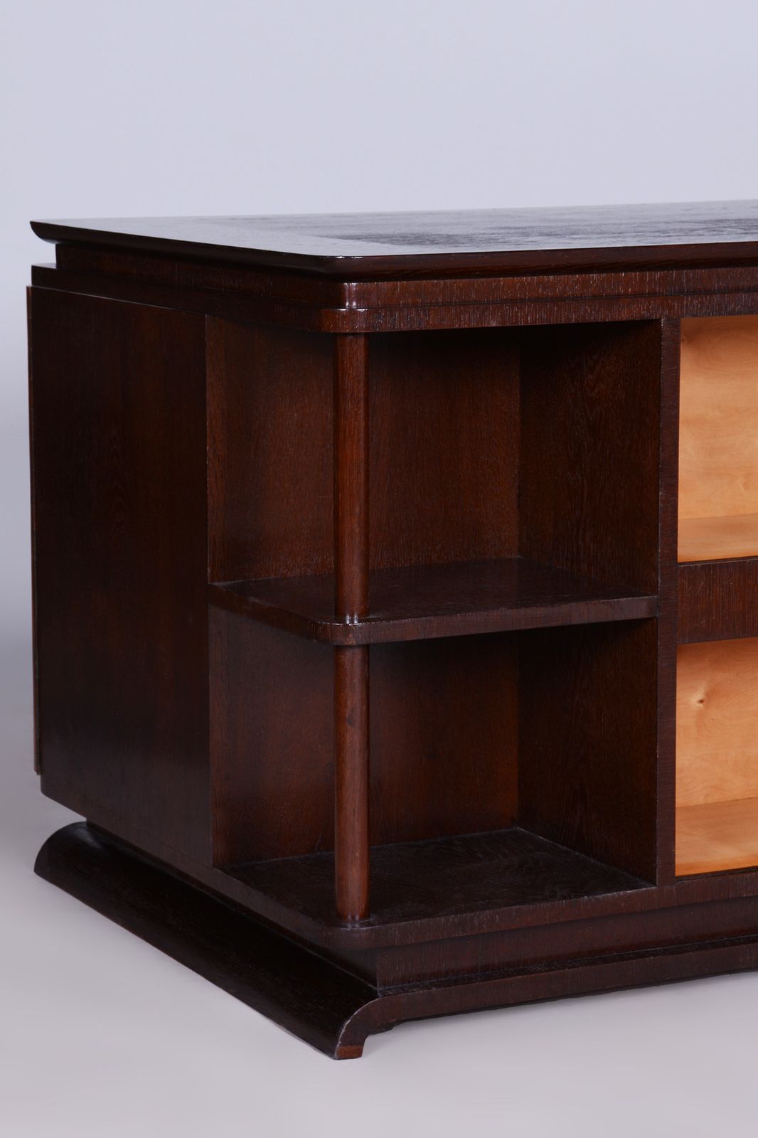 Restored Artdeco Oak Ash Writing Table, Revived Polish, Czechia, 1930s photo buy