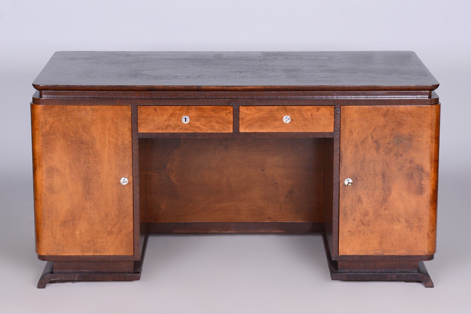 photo buy Restored Artdeco Oak Ash Writing Table, Revived Polish, Czechia, 1930s