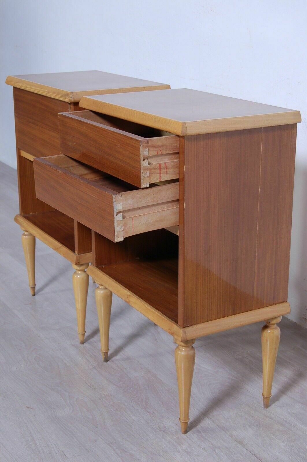 Pair Of Bedside Tables Designed In The 60s Bedside Tables Two Tone Wood Vintage Accessory photo 210.0