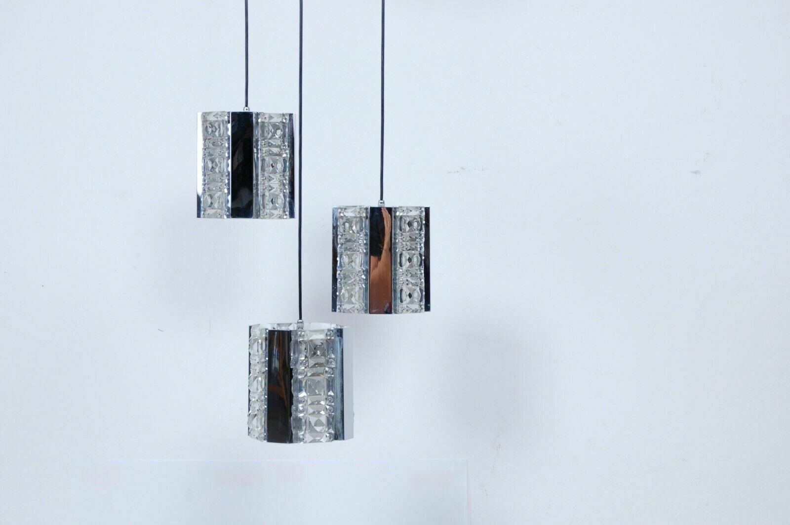 Chandelier With Three Adjustable Pendant Lights Design From The 70s And 80s Modern Living photo furniture