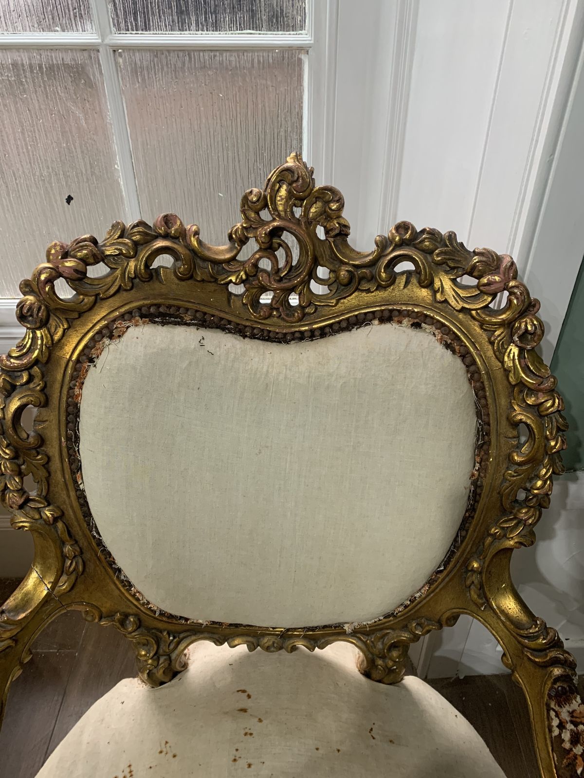 photo furniture A Pair Of Rococo Gilt Wood Arm Chairs