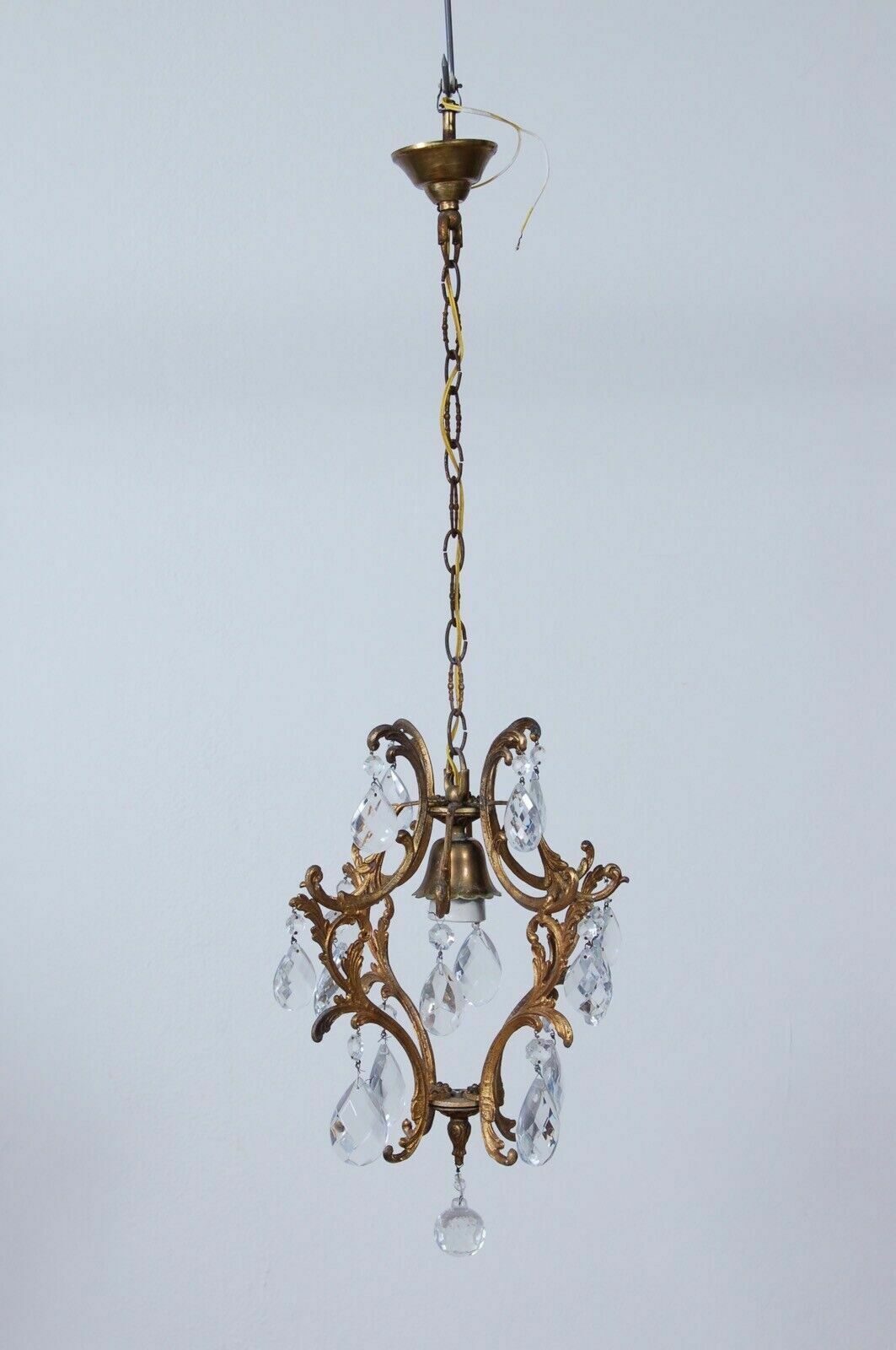Old Chandelier Pendant Drops Vintage 1930s Design Home Furnishing. photo furniture