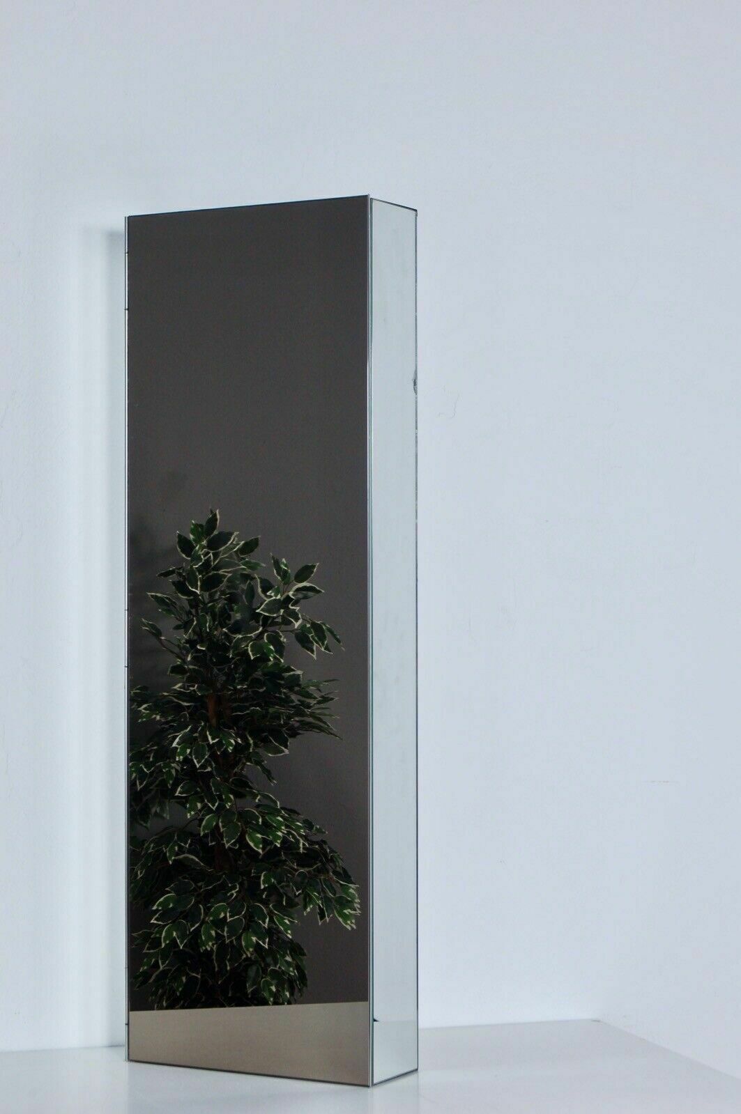 Mirror And Wall Unit Bathroom Set From The 80s Smoked Glass Integrated Appliques And Shelves photo buy