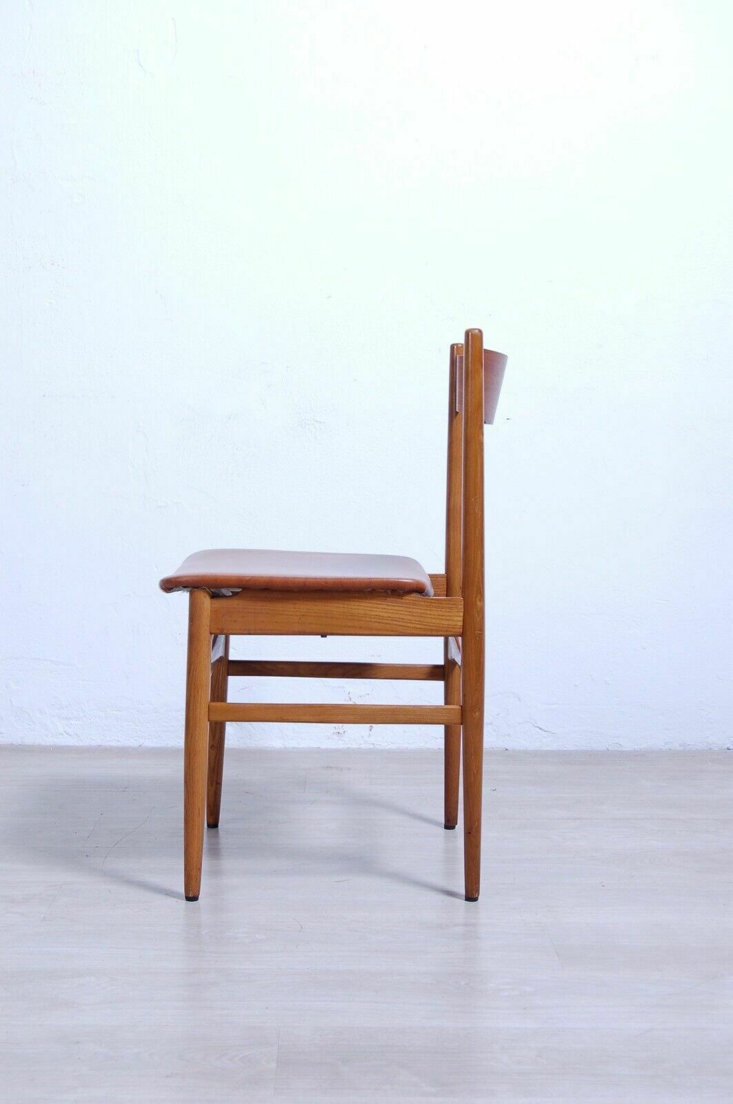 Design Armchair From The 50s And 60s, Comfortable Seat In Vintage Brown Leather photo vinterior
