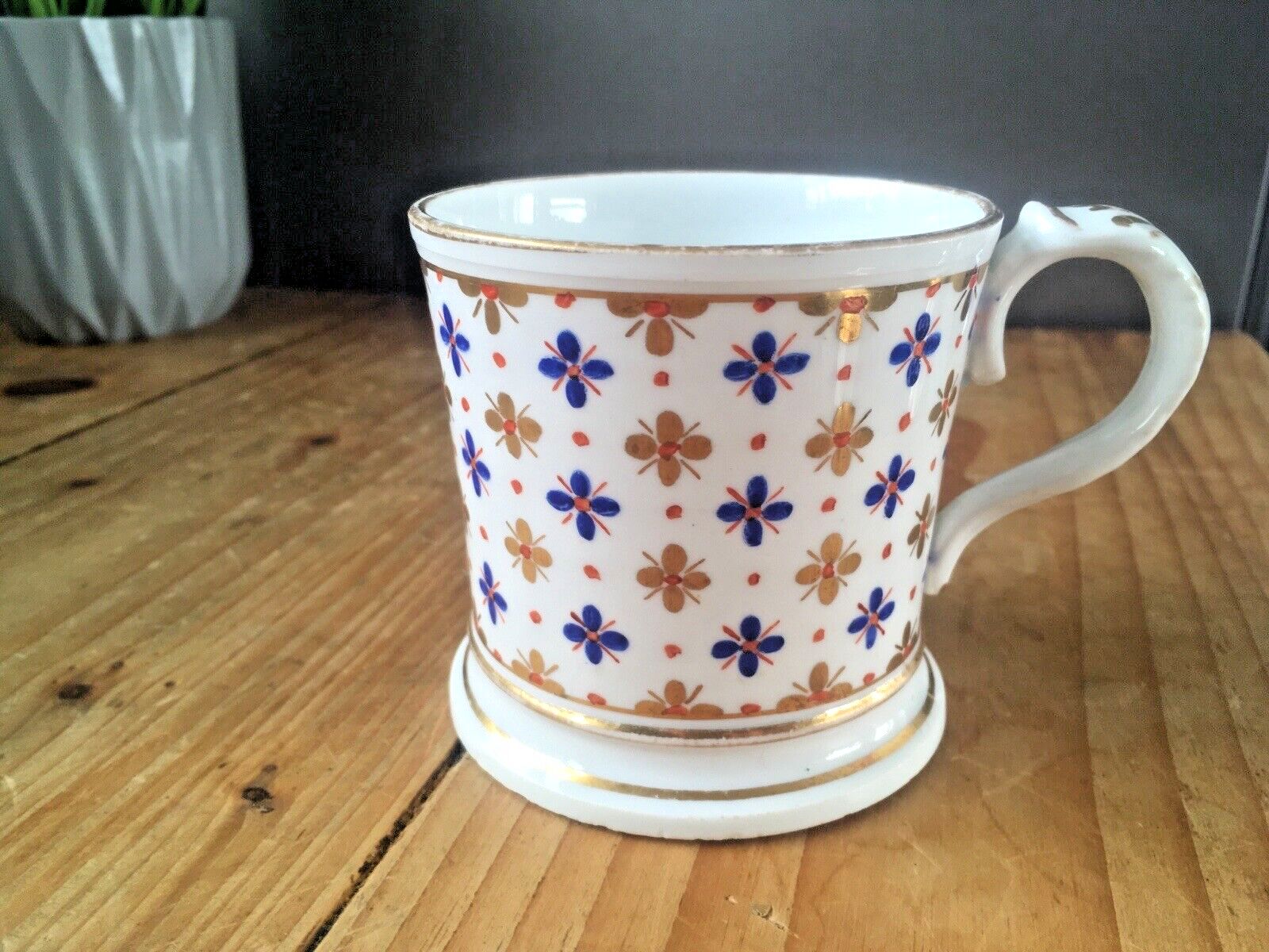 Rare Antique Coalport China Floral Quatrefoil Gilded Cabinet Cup Mug Tankard photo for sale