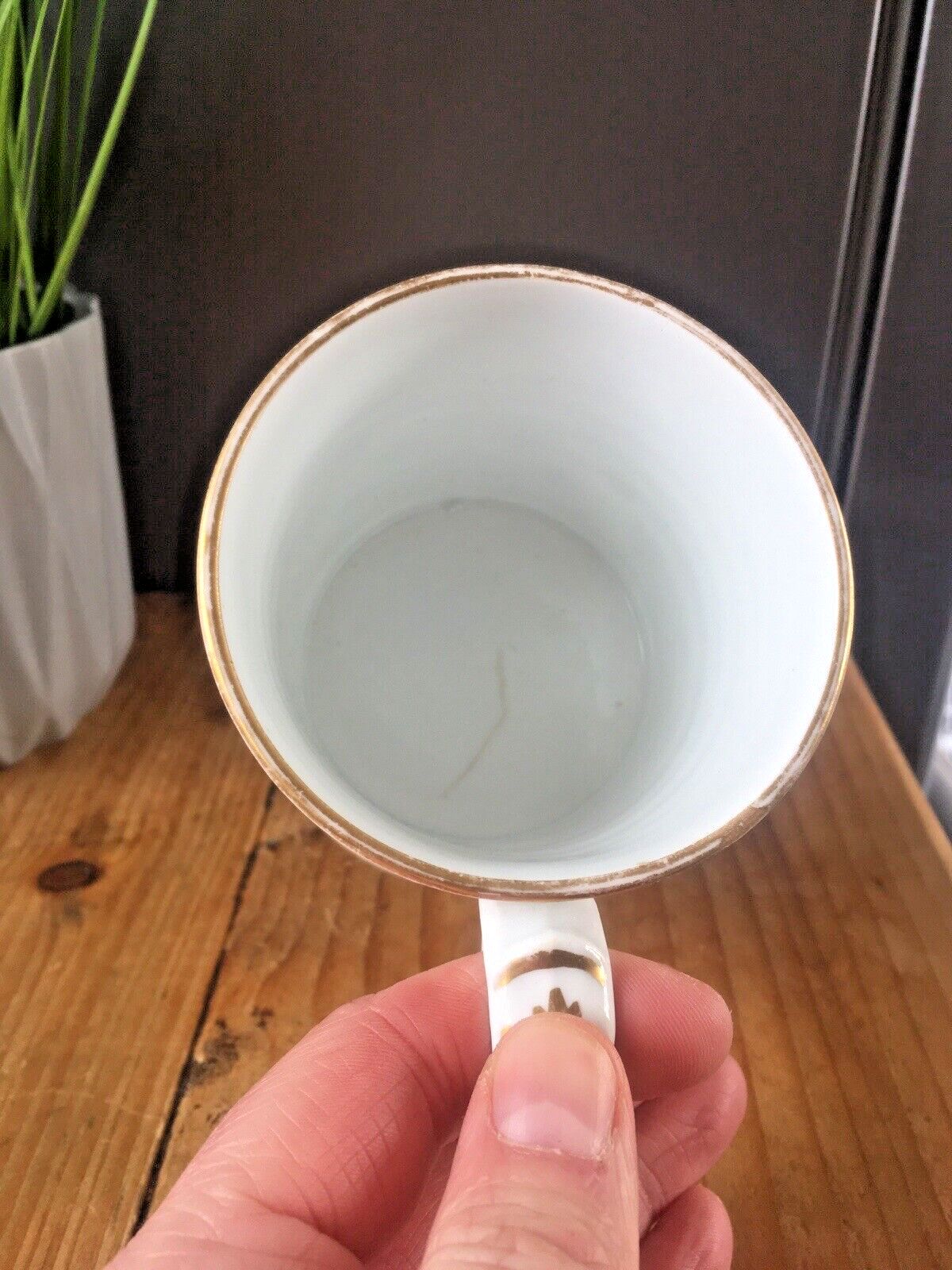 Rare Antique Coalport China Floral Quatrefoil Gilded Cabinet Cup Mug Tankard photo vintage