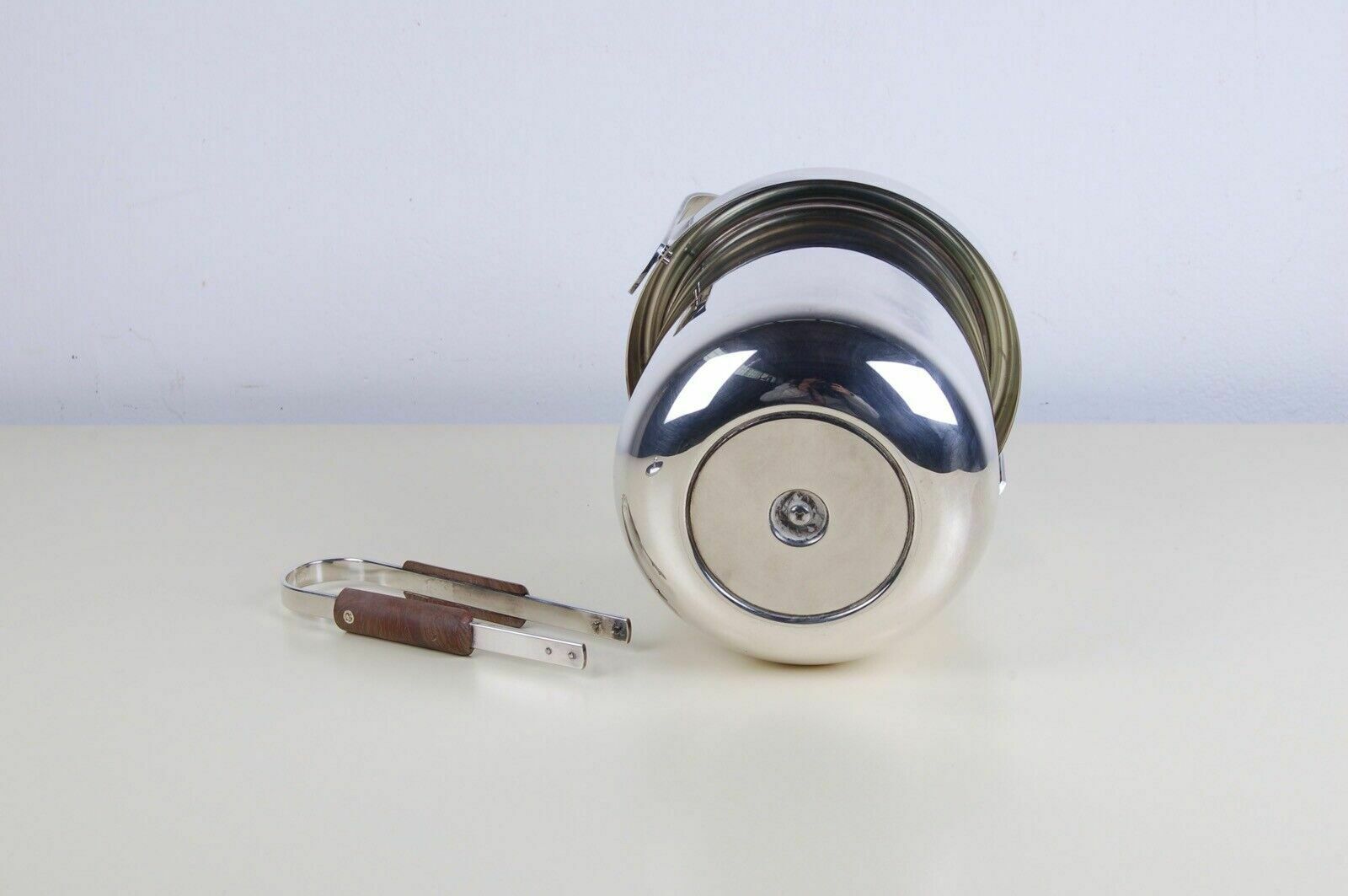 photo for sale Ice Bucket Design From The 70s 80s Silver Plated Pm Italy With Tongs