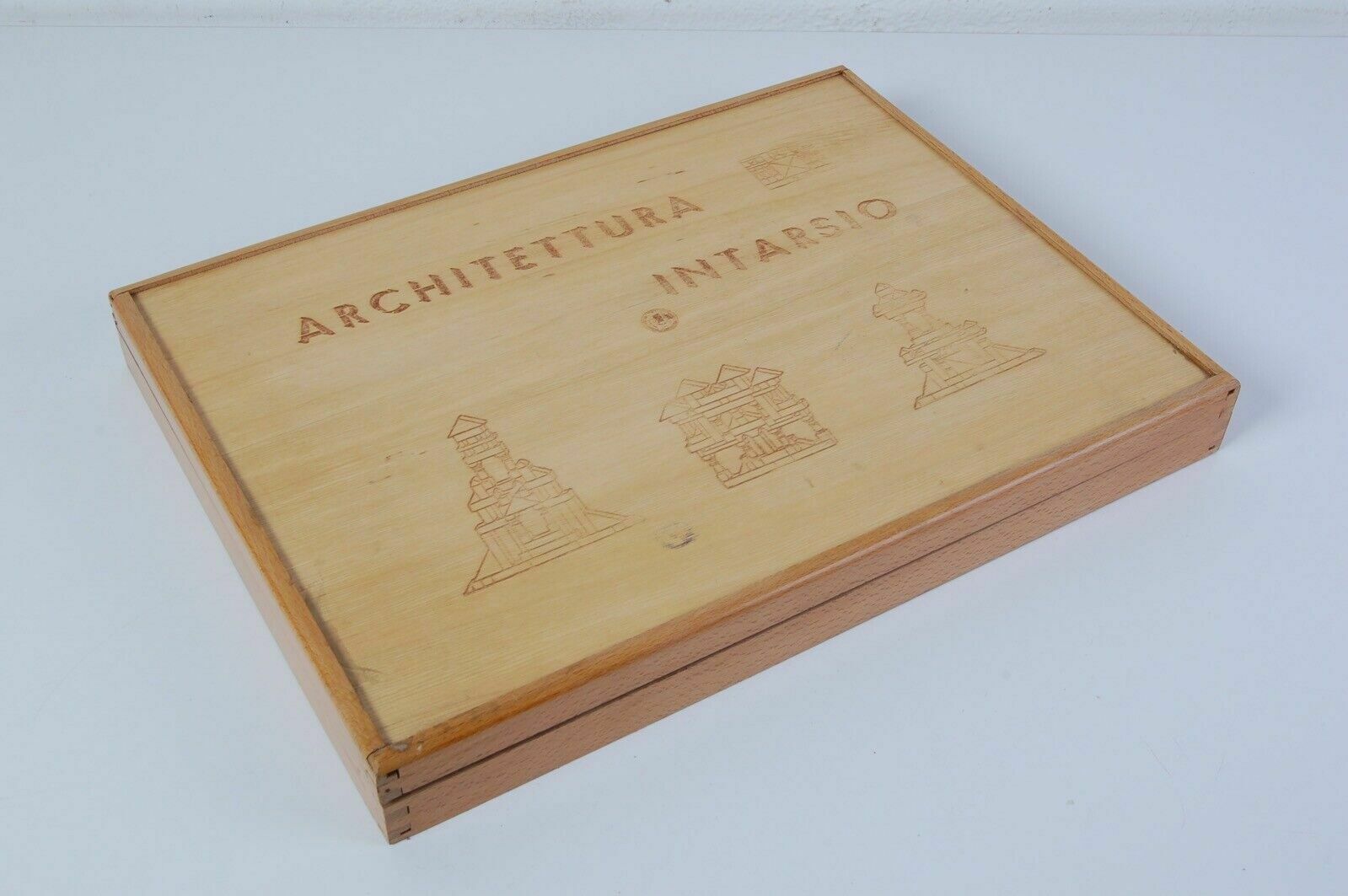 Vintage Wooden Constructions Old Inlay Architecture Game To Build photo vintage