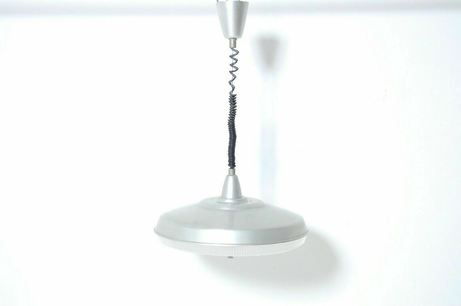 Up And Down Chandelier From The 50s In Aluminum And Plastic. Italian Manufacture
