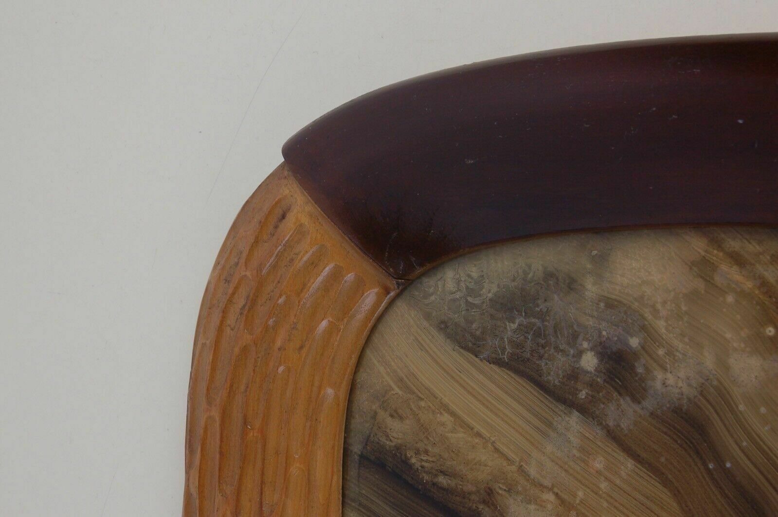 Wooden Tray Worked In Various Essences And Fratelli Cerati Glass From The 60s And 70s photo buy
