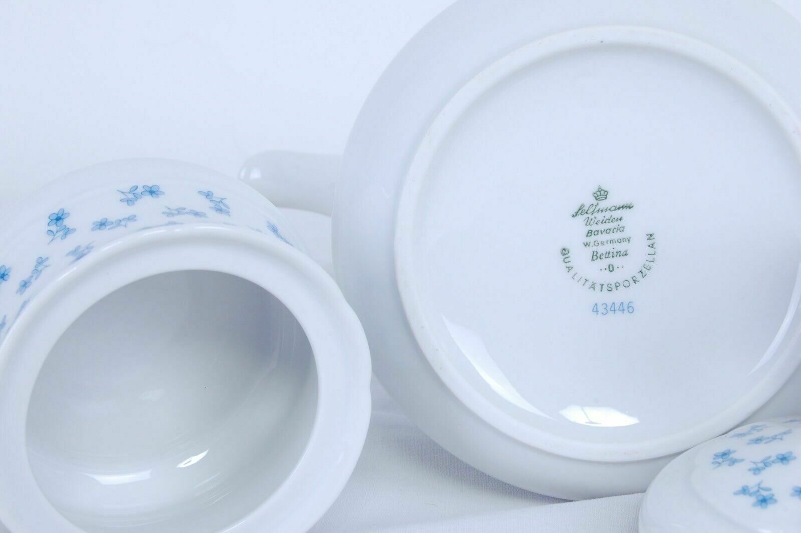 Seltmann Weiden Bavaria 43446 Porcelain Tea Coffee Service Blue Floral Decoration photo vintage
