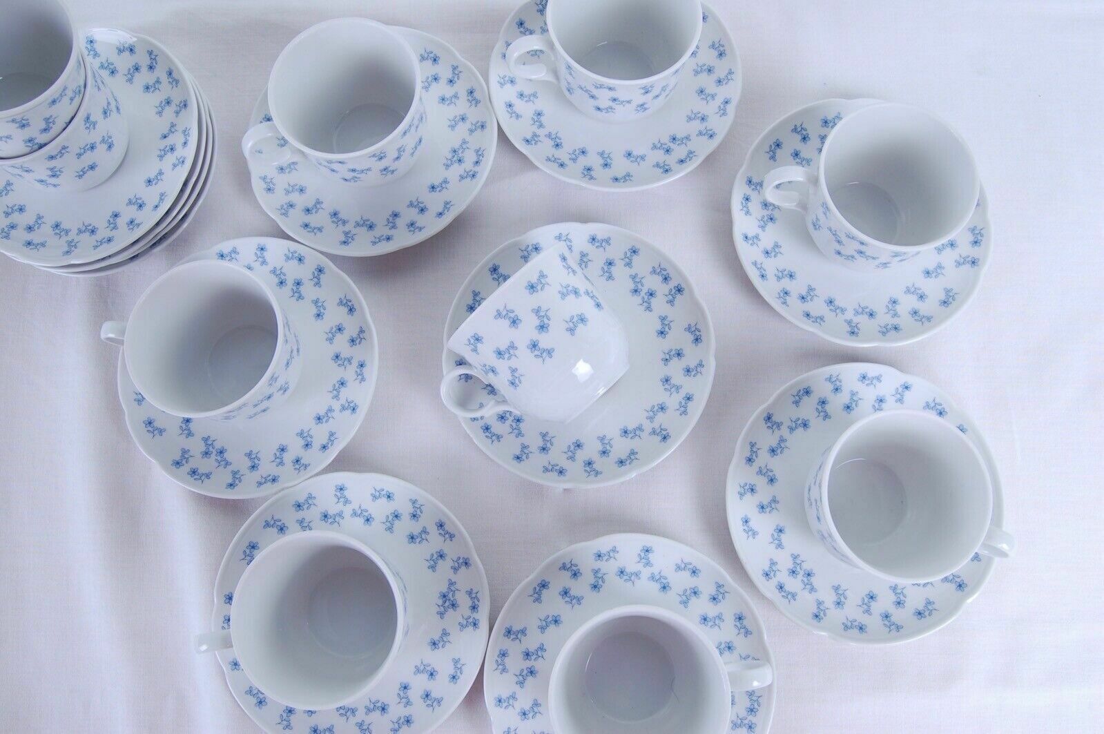 photo vinterior Seltmann Weiden Bavaria 43446 Porcelain Tea Coffee Service Blue Floral Decoration