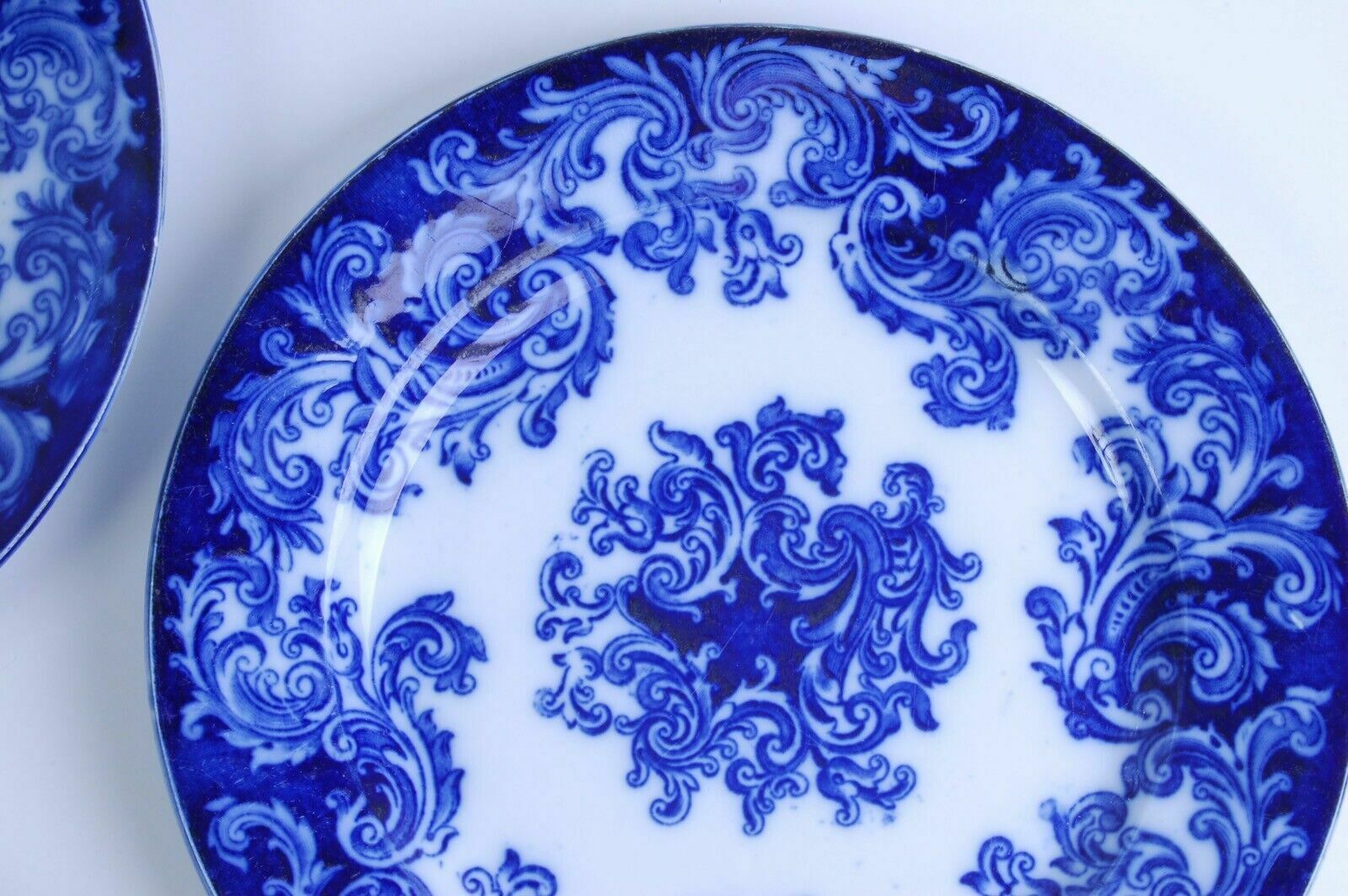 Set Of Six Porcelain Plates Marked Granite Società Ceramica Richard With Blue Decorations photo 142.0
