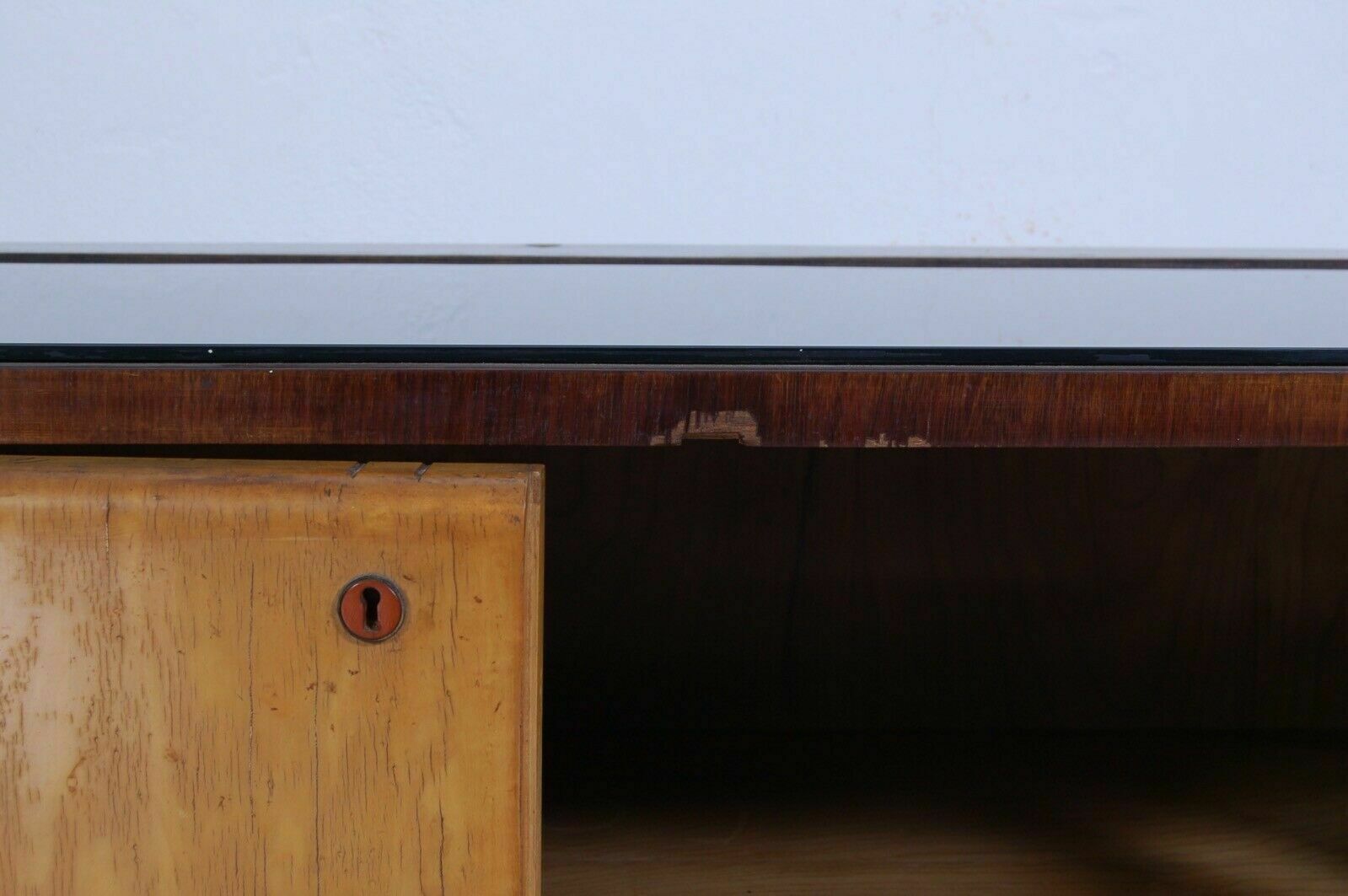 photo for sale Art Decò Sideboard Buffet Briarwood Double Essence Large Mirror With Light 30s