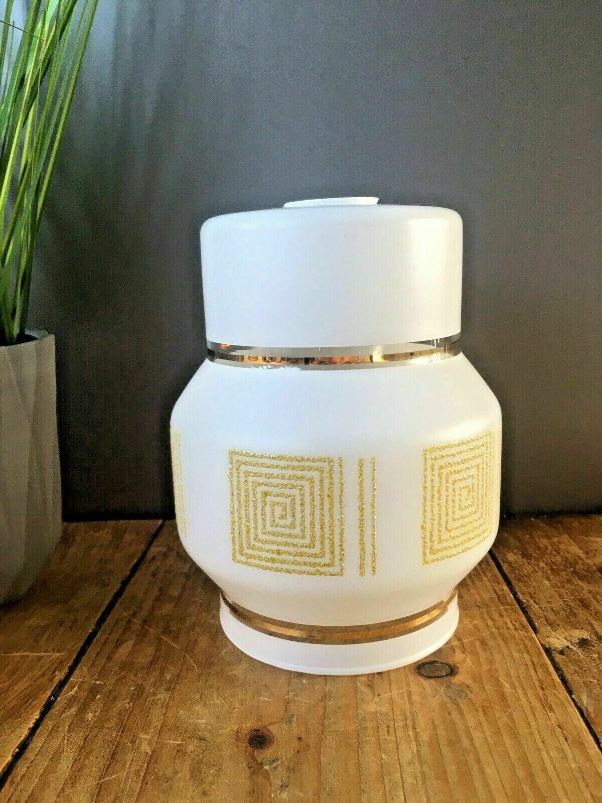 Greek Key Glass Light Lamp Shade photo for sale