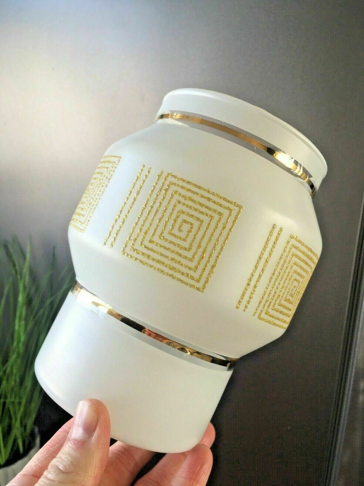 Greek Key Glass Light Lamp Shade photo vinterior