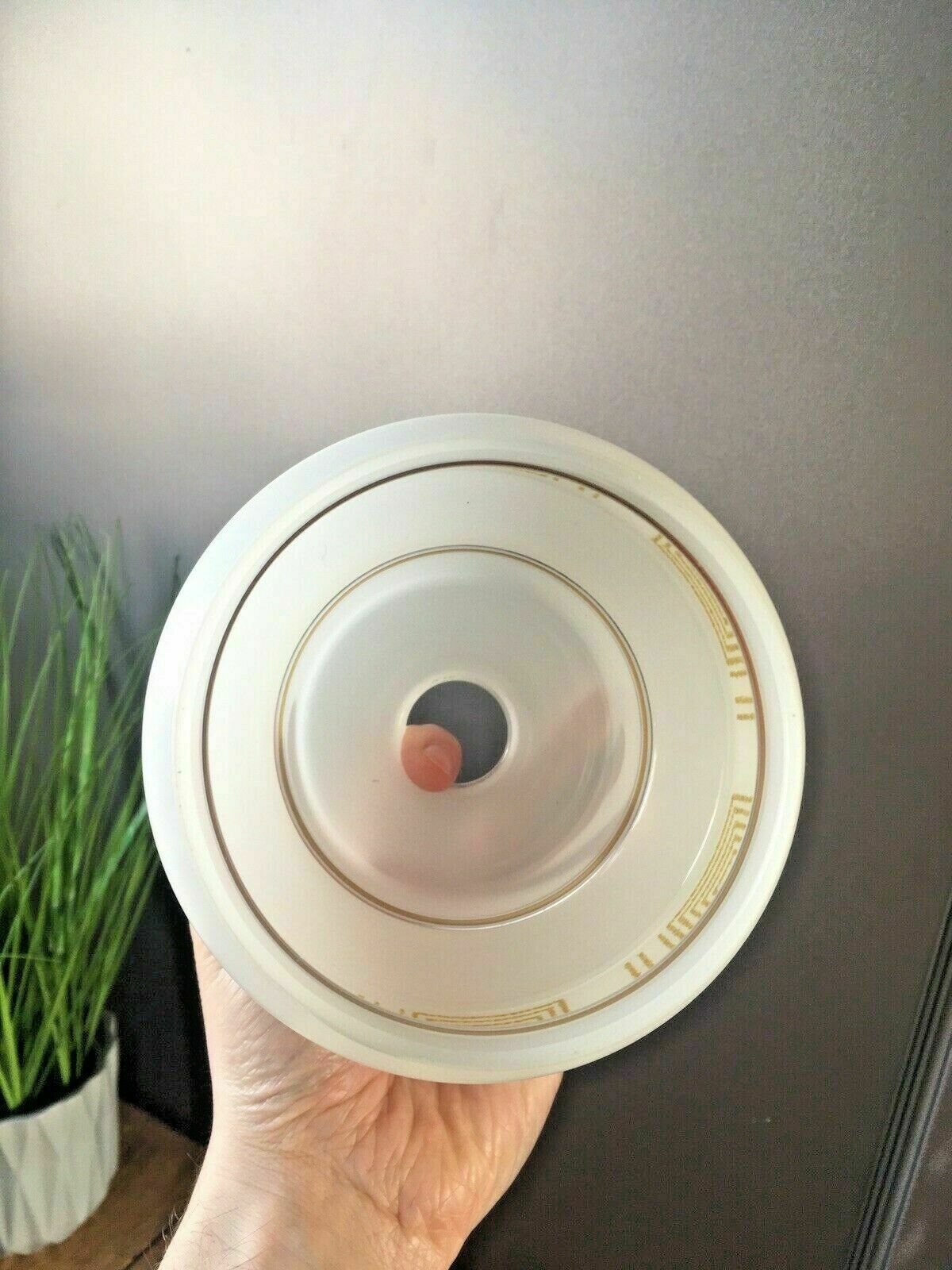Greek Key Glass Light Lamp Shade photo vintage