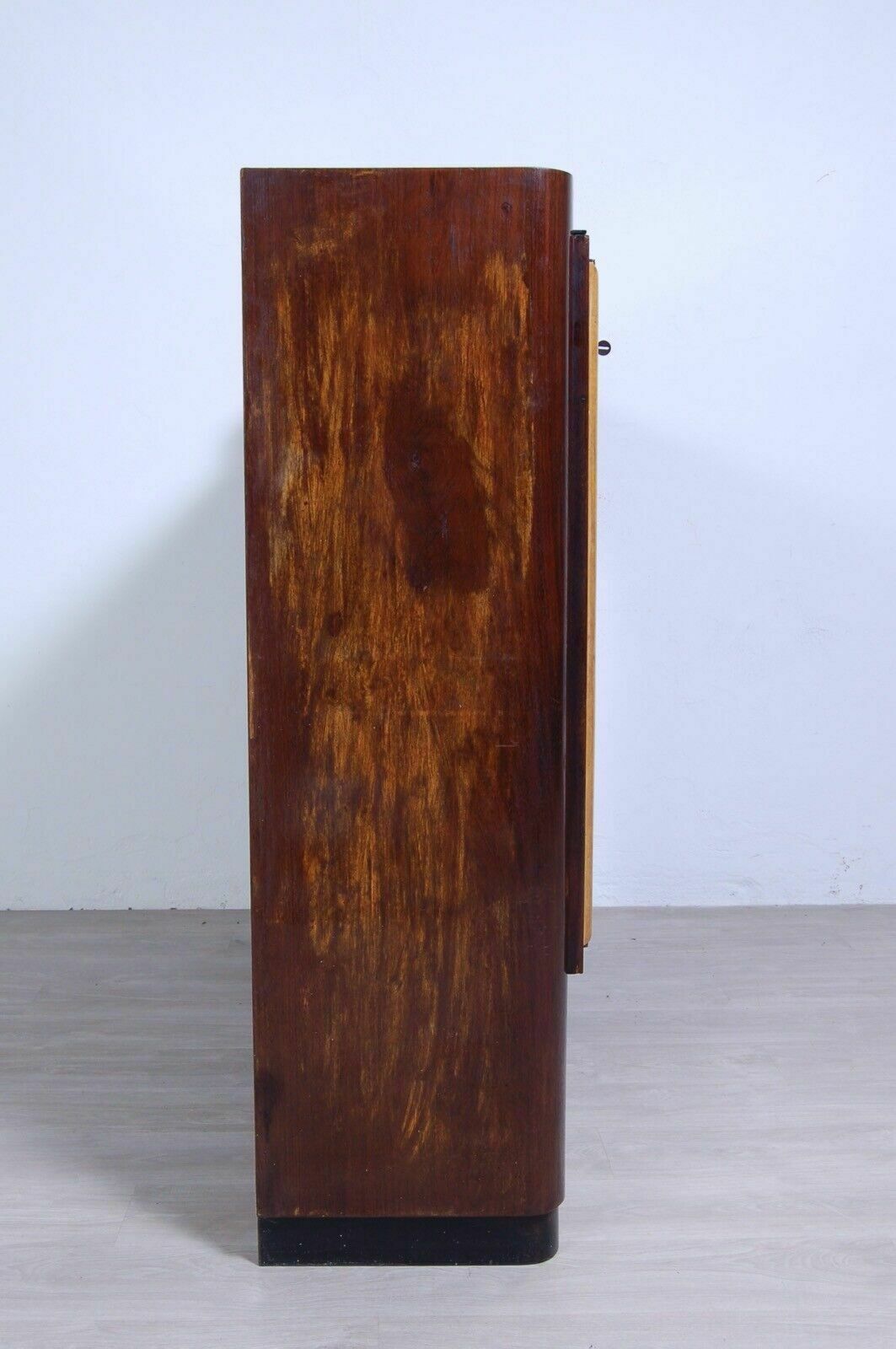 900.0 Art Decò Bar Cabinet Briar Sideboard Double Essence Showcase Revolving Door 1940s photo