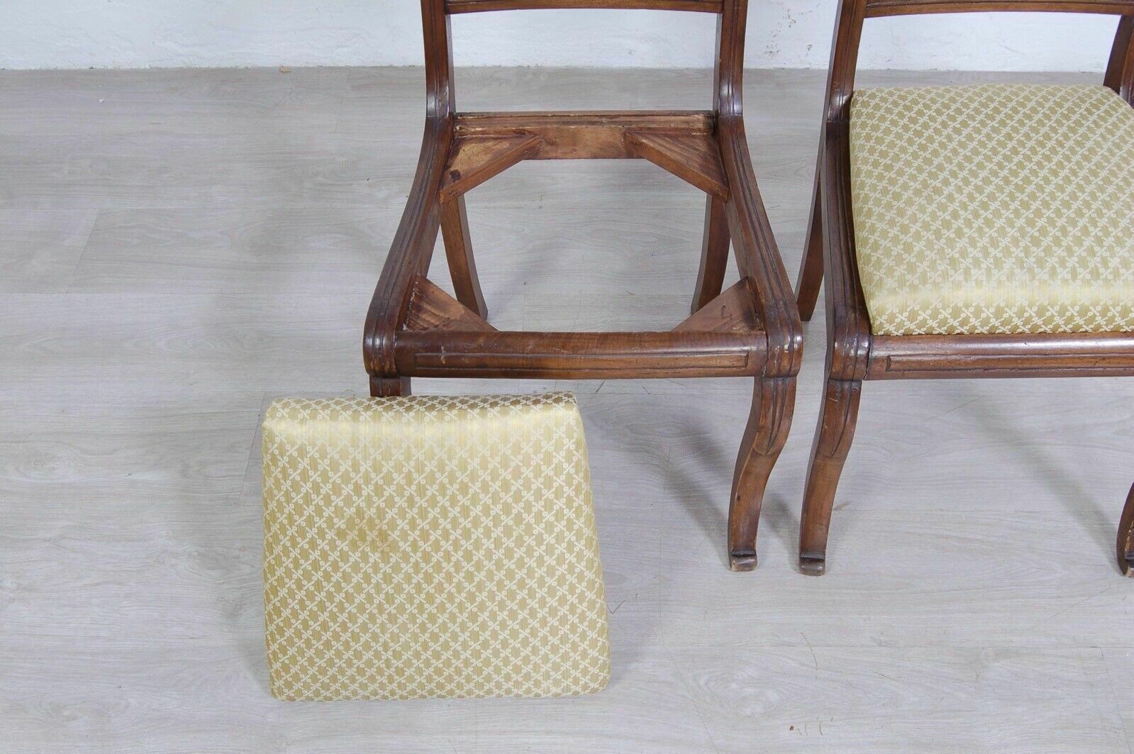 photo for sale Pair Of Old Carved Wooden Chairs, Design And Production From The Early 1900s
