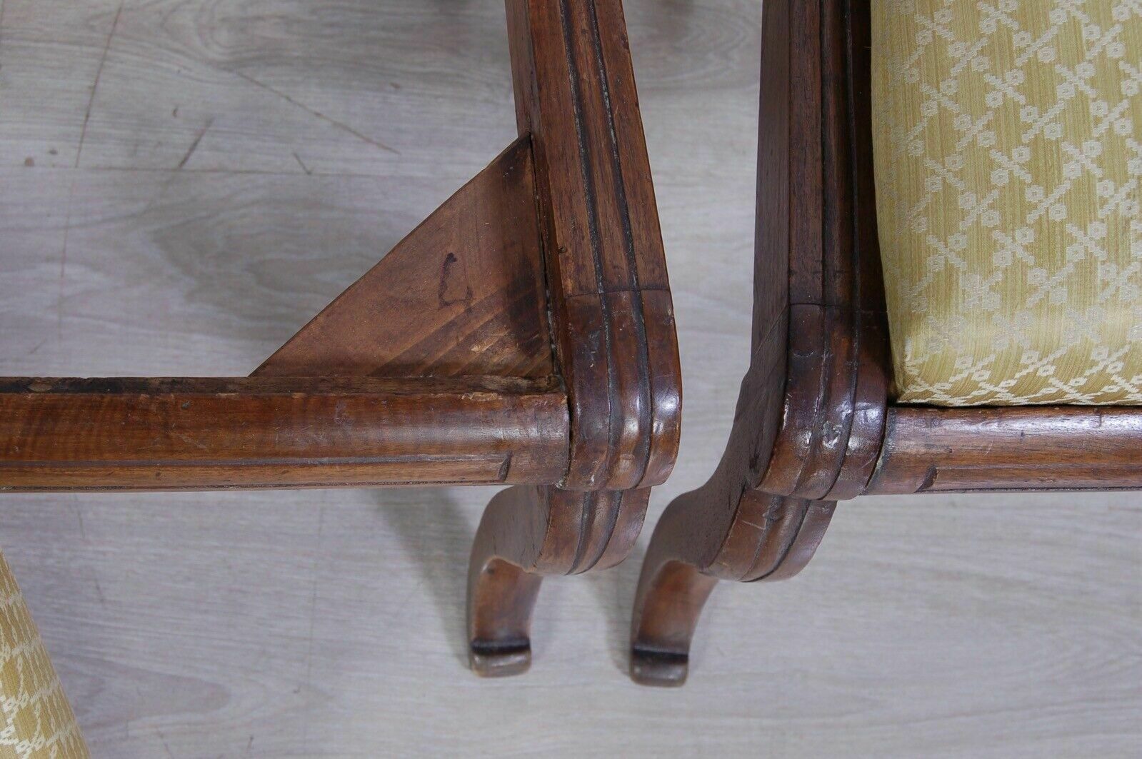 Furniture Pair Of Old Carved Wooden Chairs, Design And Production From The Early 1900s photo