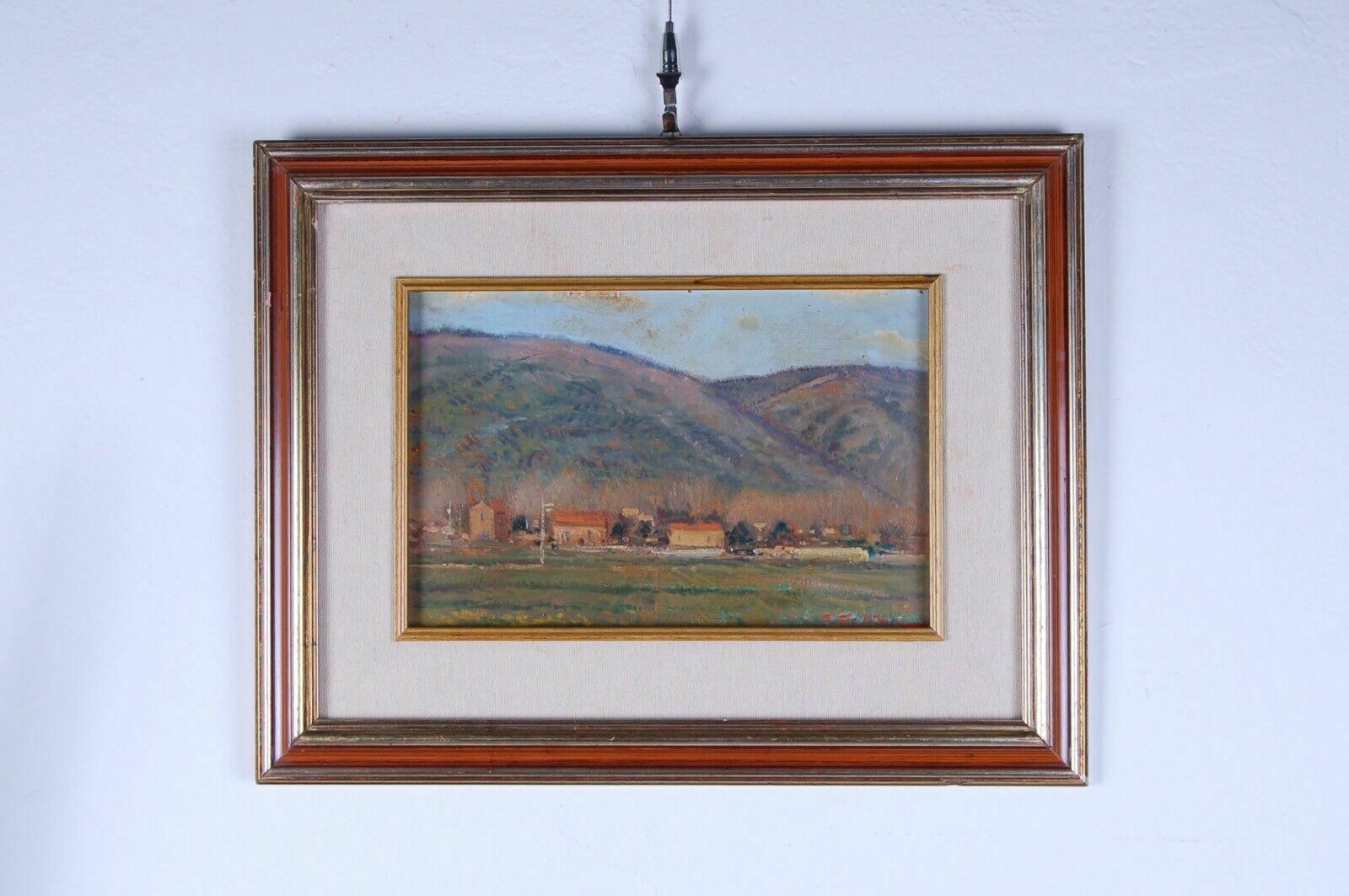 Apulian Painting Pasquale Oil On Wood With Tuscan Frame With Certificate photo furniture