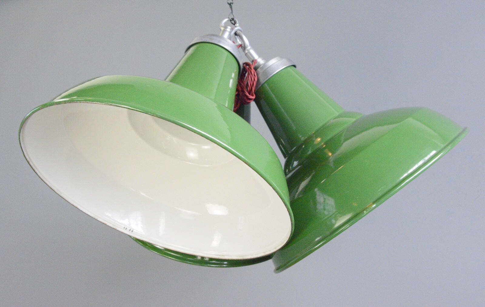 Lighting English Factory Lights By Thorlux Circa 1950s photo