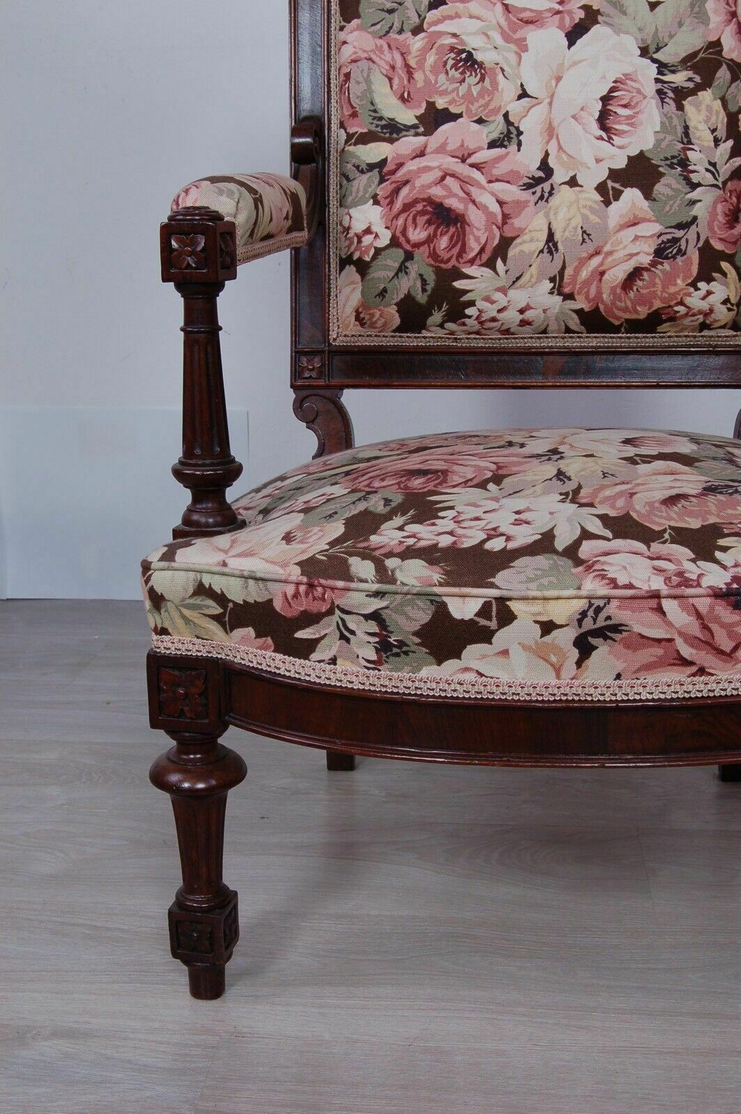 Umbertina Armchair In Mahogany, Original From The End Of The 19th Century. photo 243.0