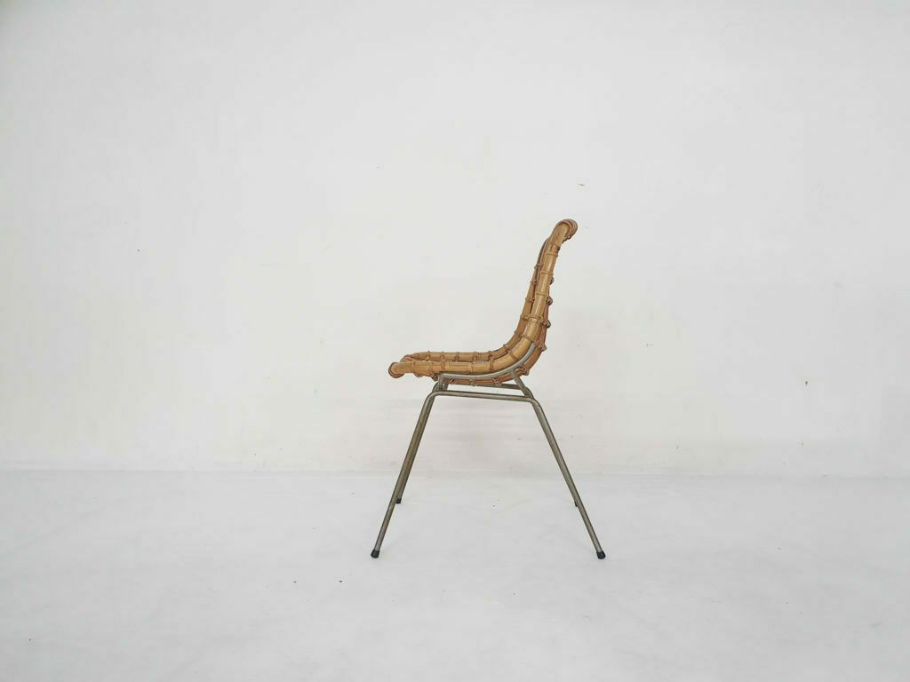 Vintage Rotan En Metalen Eetkamerstoel photo Meubels