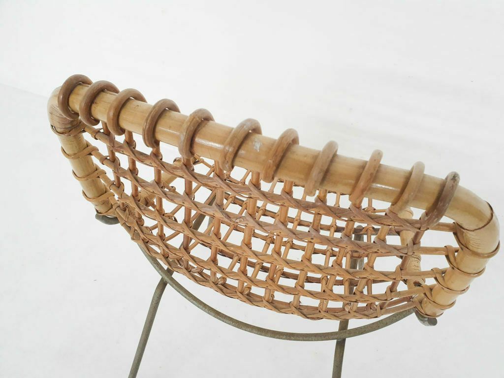 Vintage Rattan And Metal Dining Chair photo buy