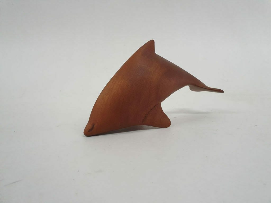 Scandinavian Modern Solid Teak Dolphin Sculpture, 1950's photo furniture