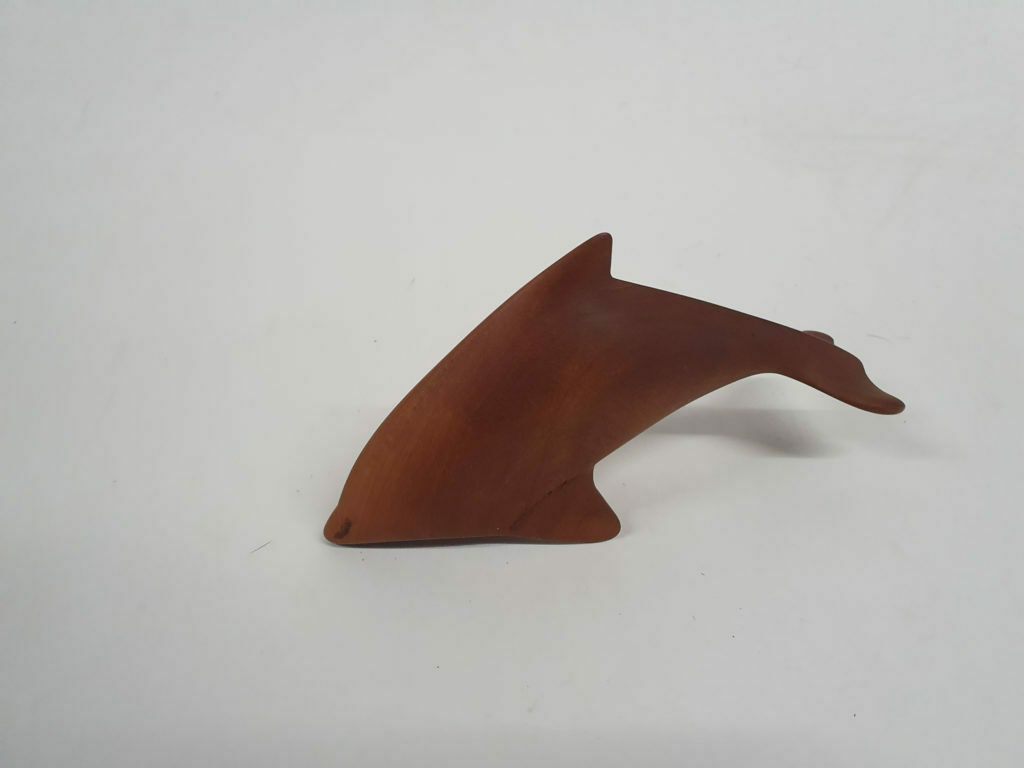Scandinavian Modern Solid Teak Dolphin Sculpture, 1950's photo buy